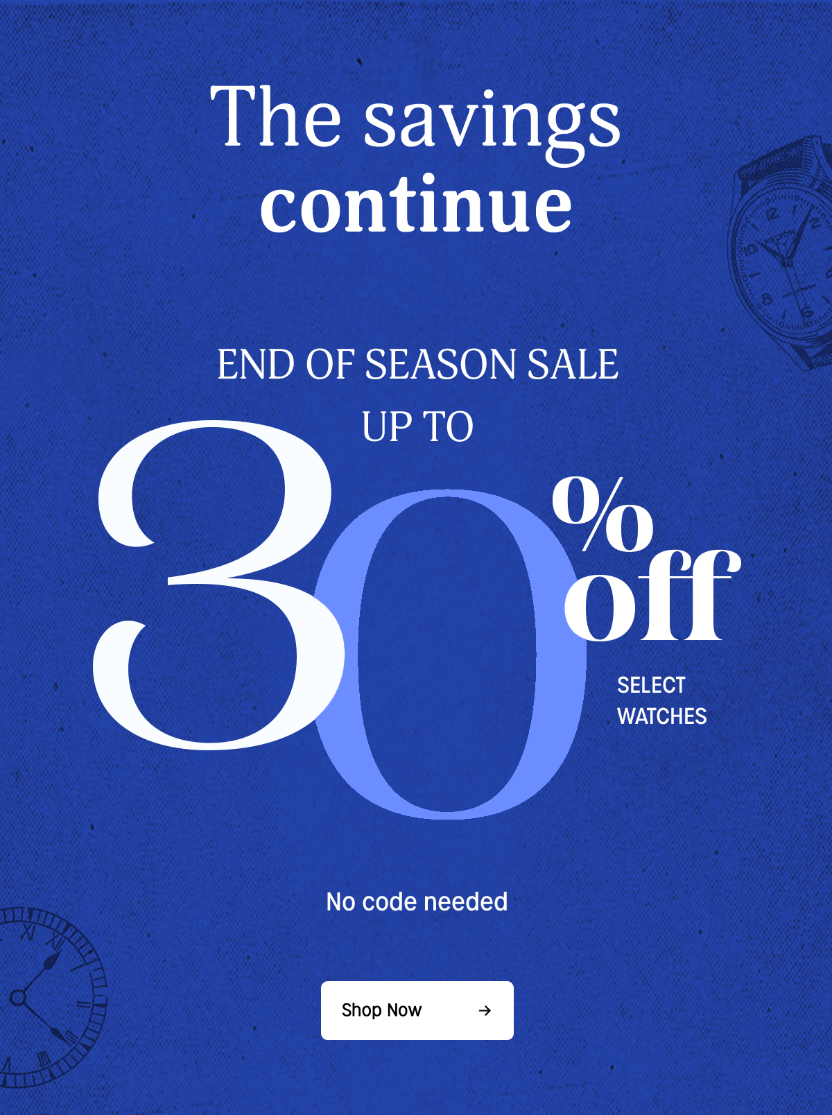 End of Season Sale - 30% Off - Timex