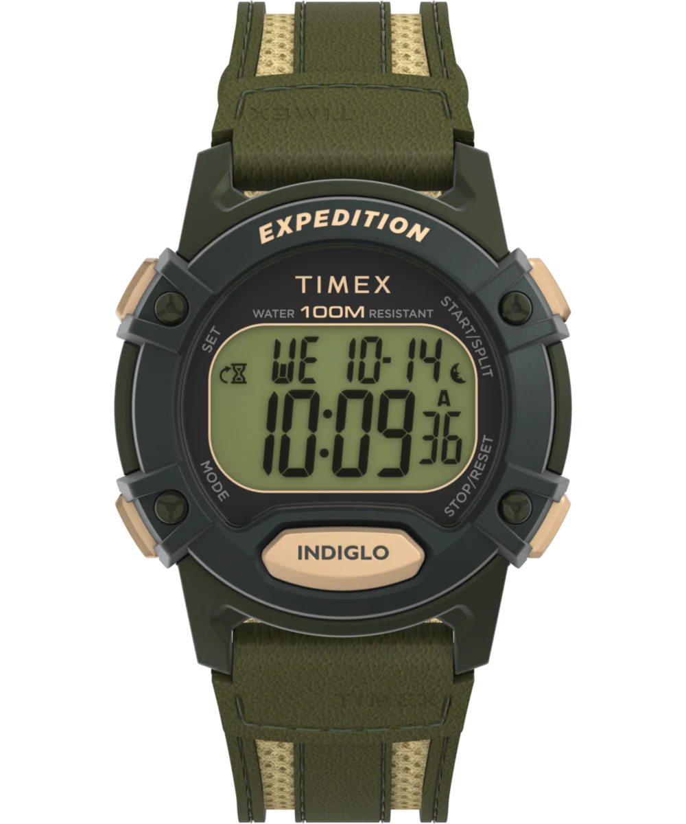 Image of Expedition CAT5 40mm Leather and Fabric Strap Watch