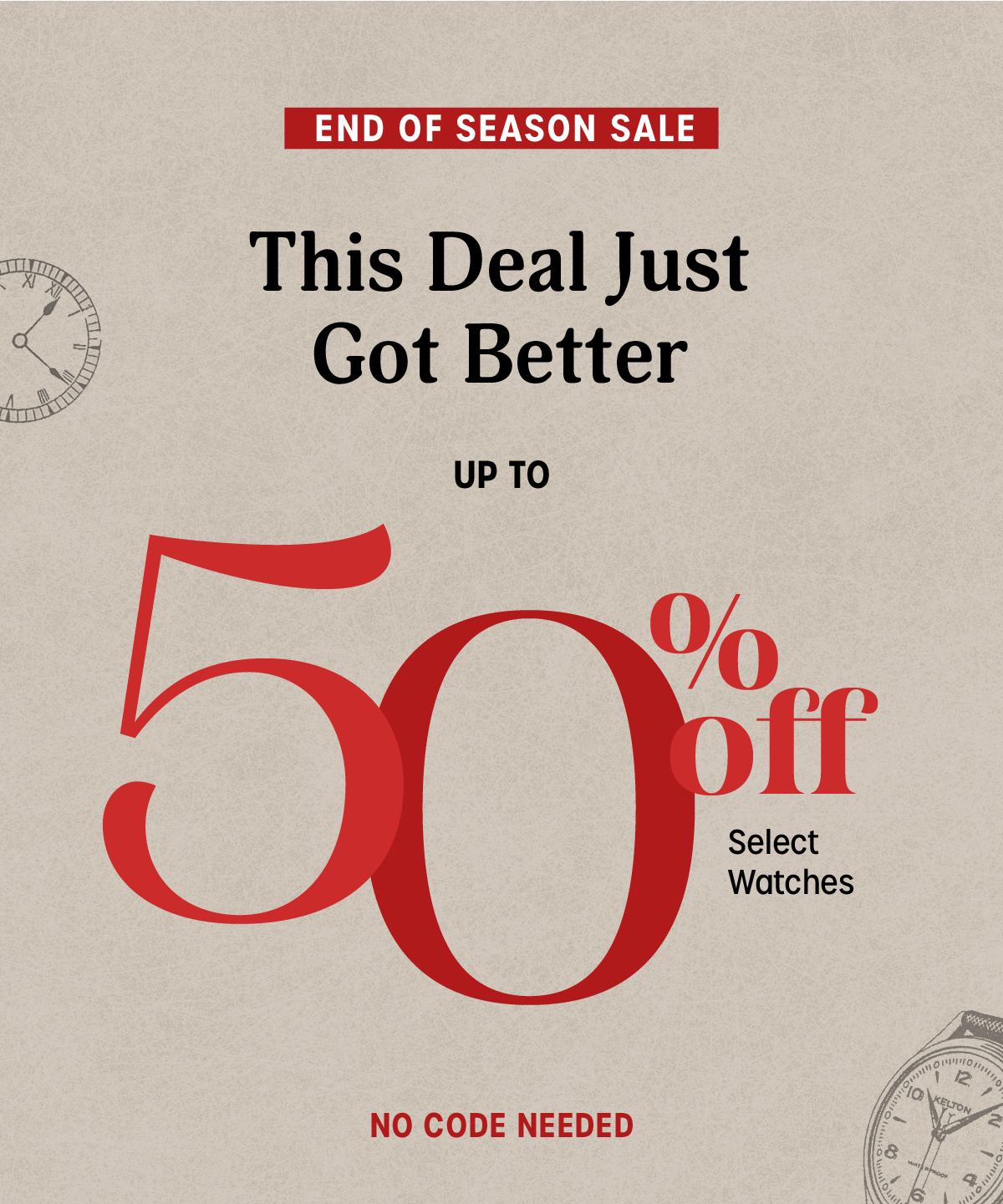 End of Season Sale - 50% Off - Timex