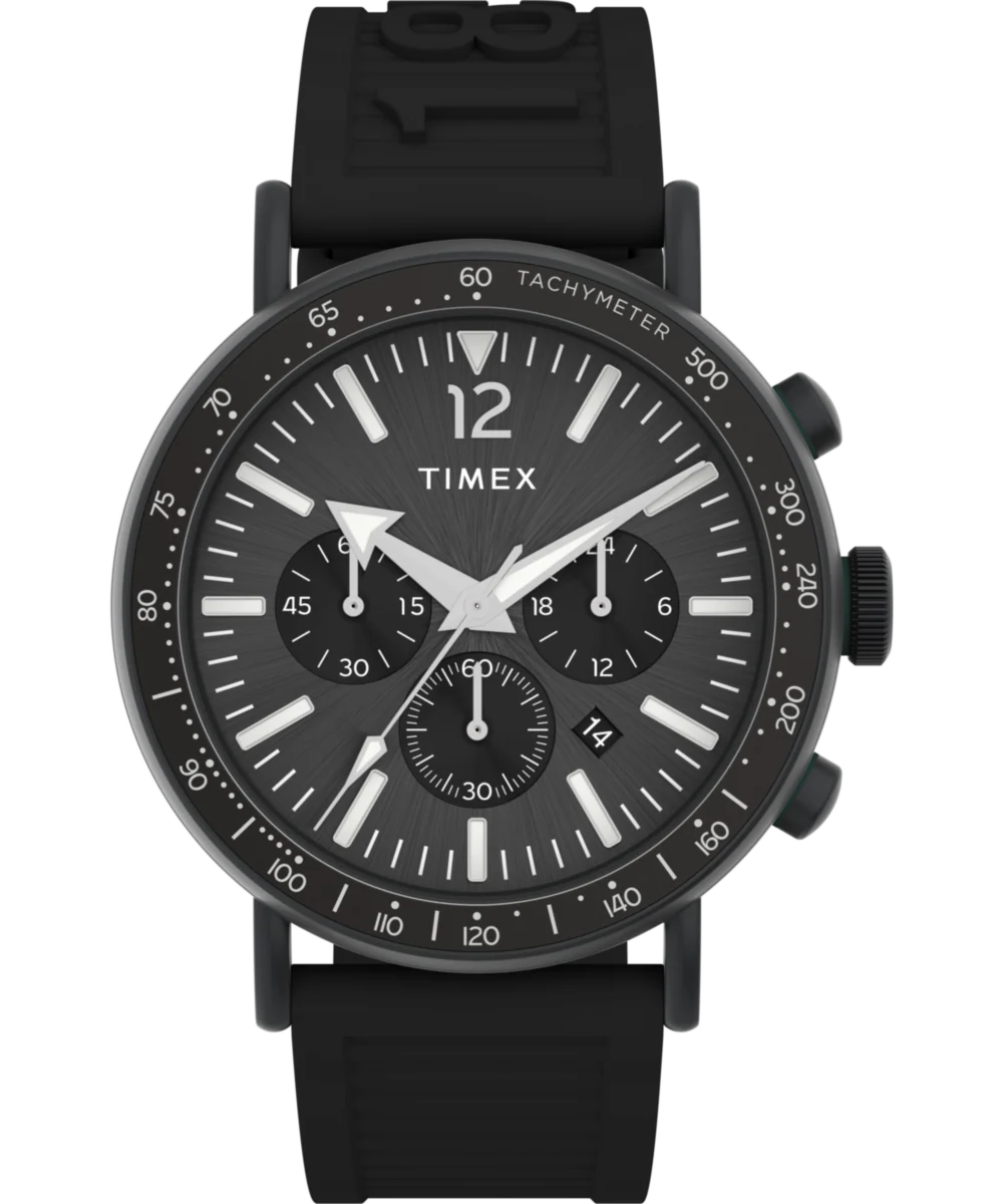 Image of Timex Standard Tachymeter Chronograph 43mm Eco-Friendly Resin Strap Watch