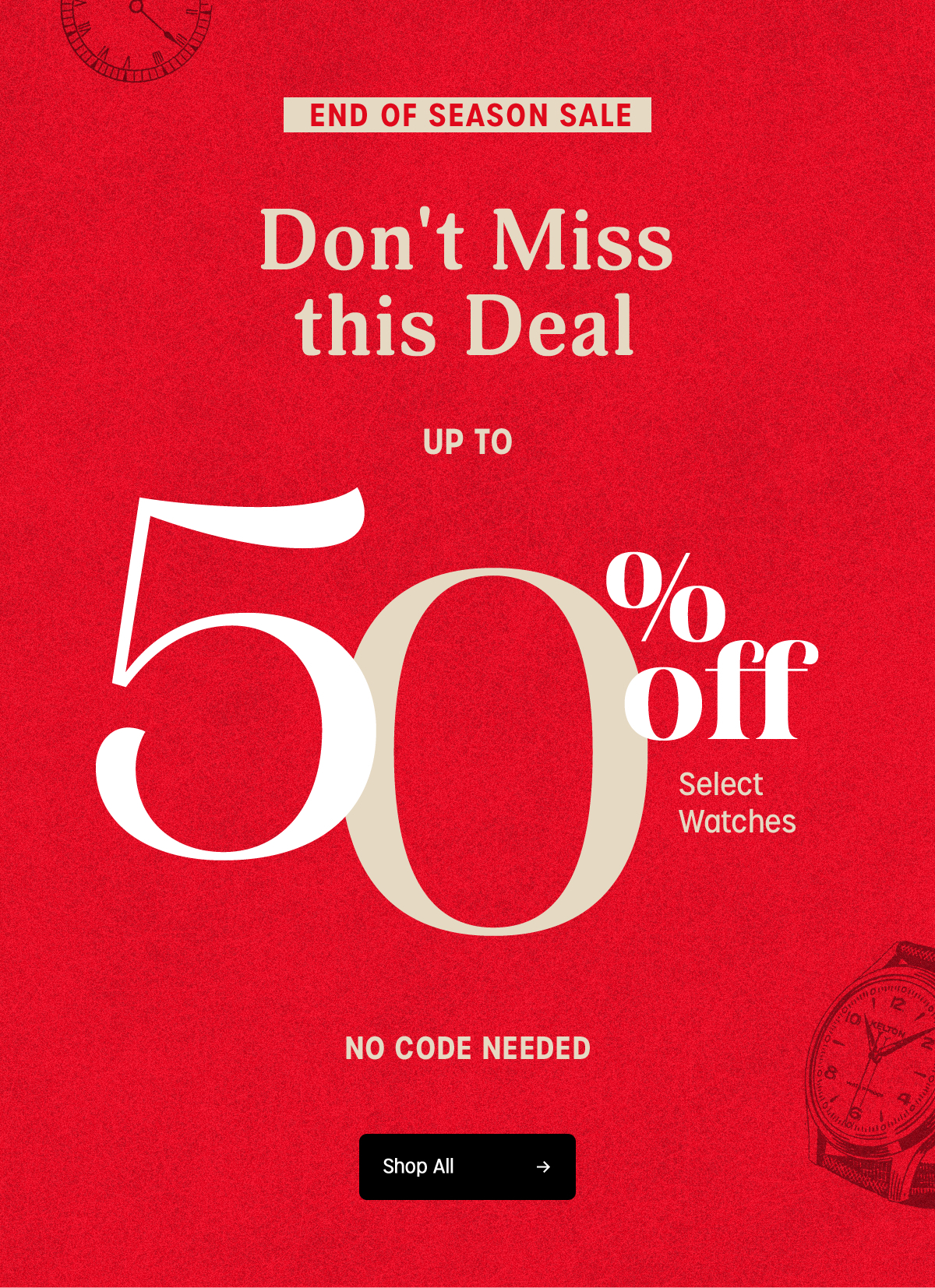 Shop All (50% Off no code needed) - Timex