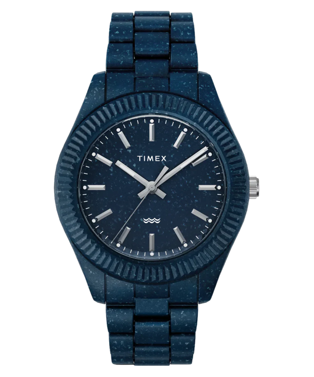 Image of Waste More Time Watch Timex Legacy Ocean 42mm with Recycled Plastic Bracelet