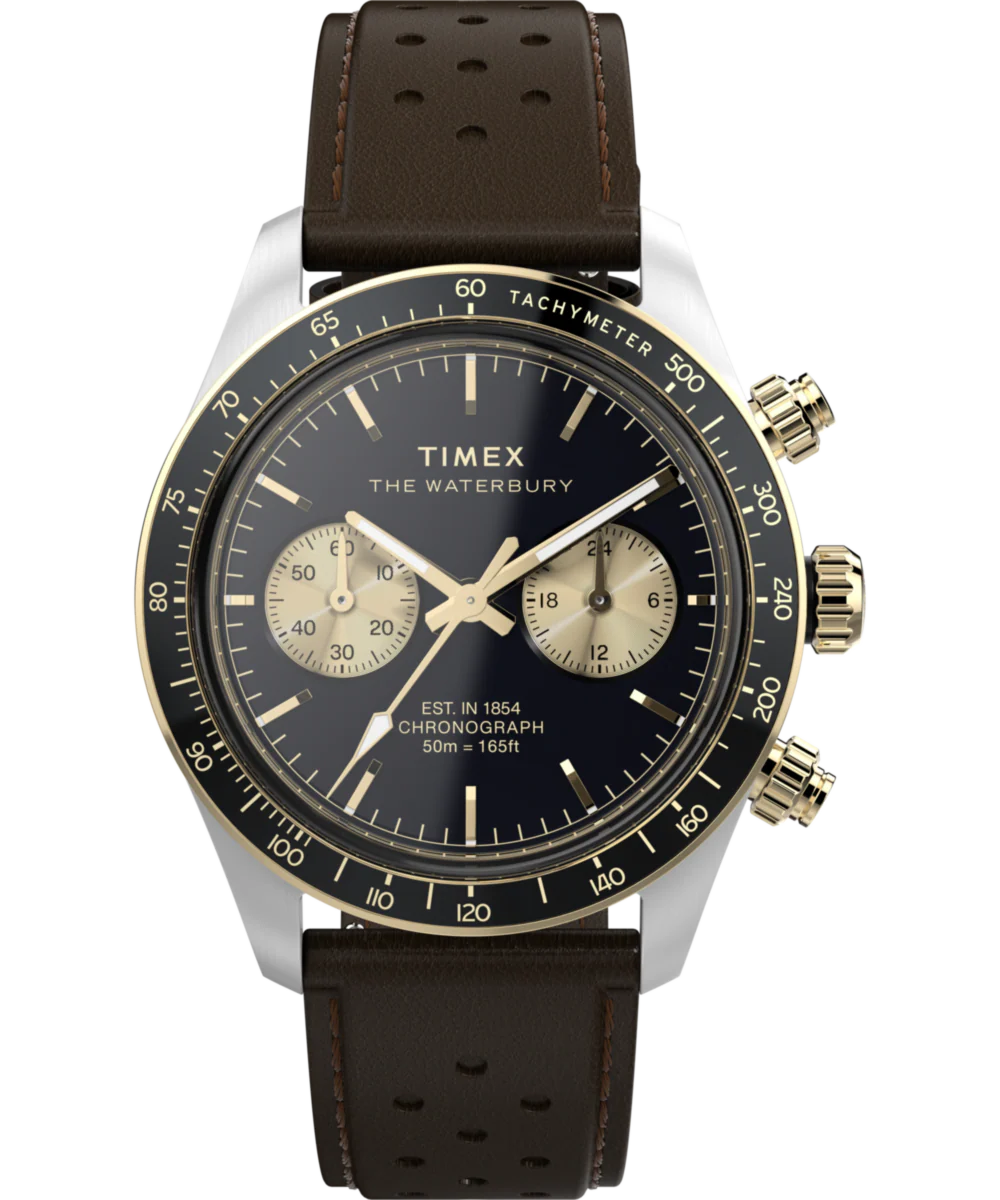 Image of Waterbury Heritage Chronograph 39mm&nbsp;Leather Strap Watch&nbsp;