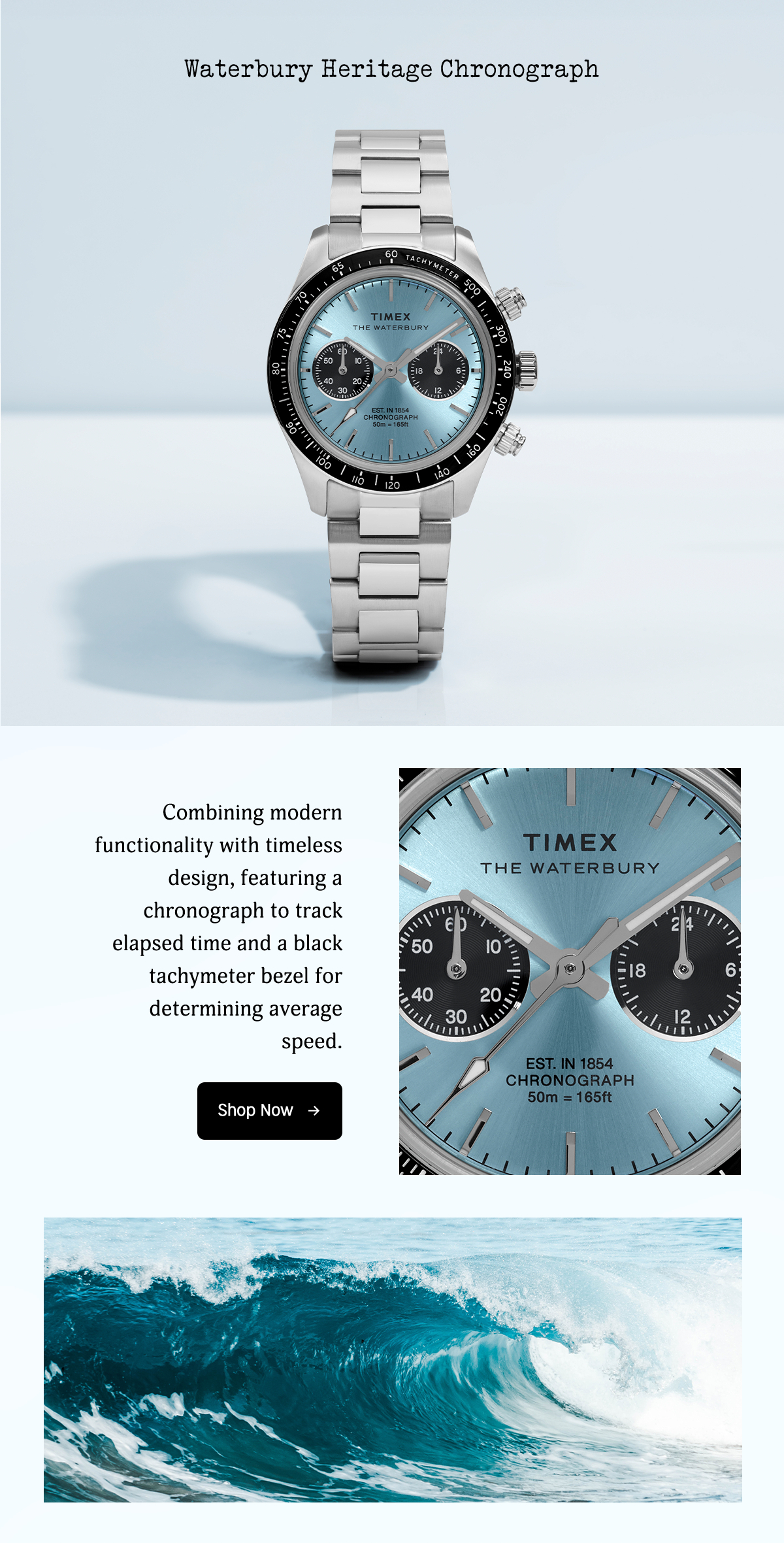 Shop Now (Waterbury Heritage Chronograph) - Timex
