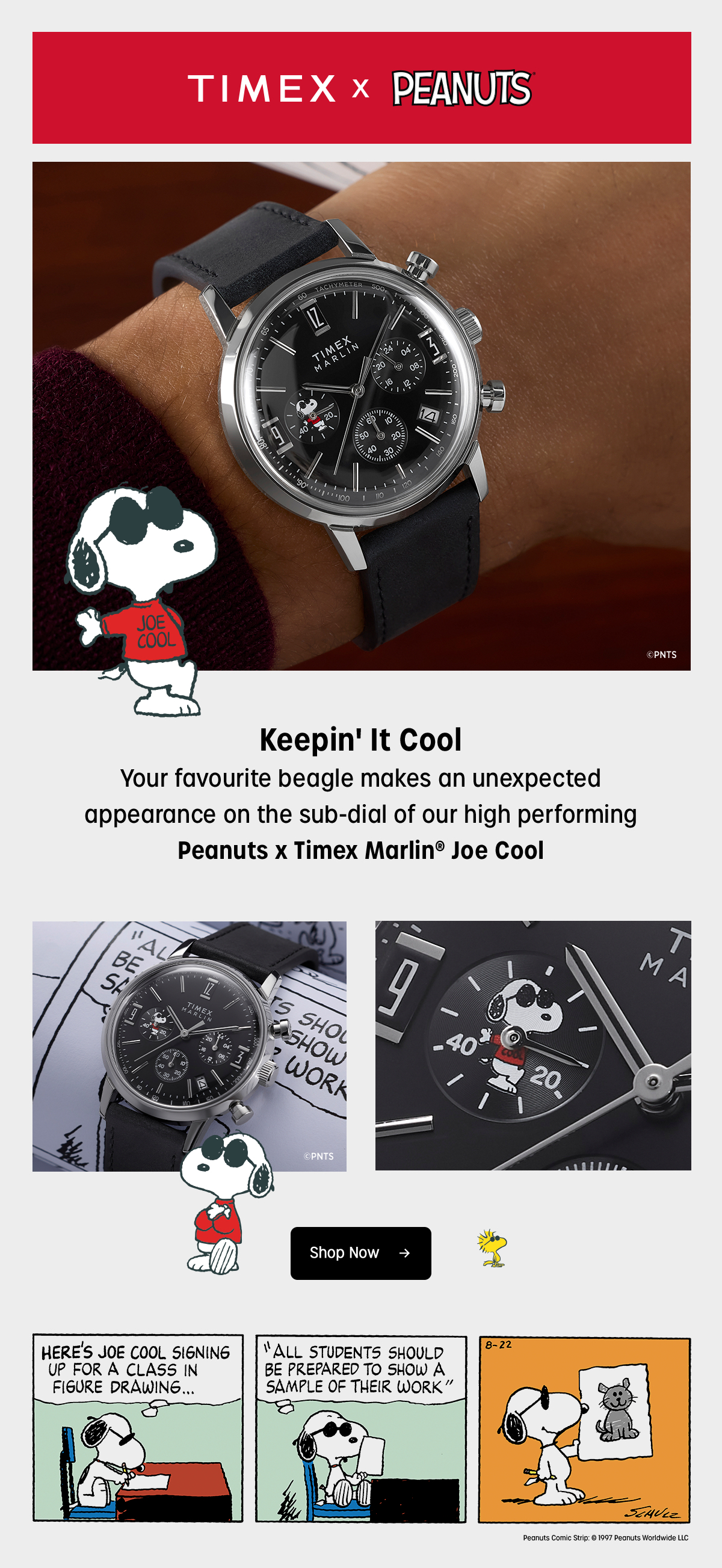Shop Now (Peanuts x Timex Marlin®, Joe Cool) - Timex