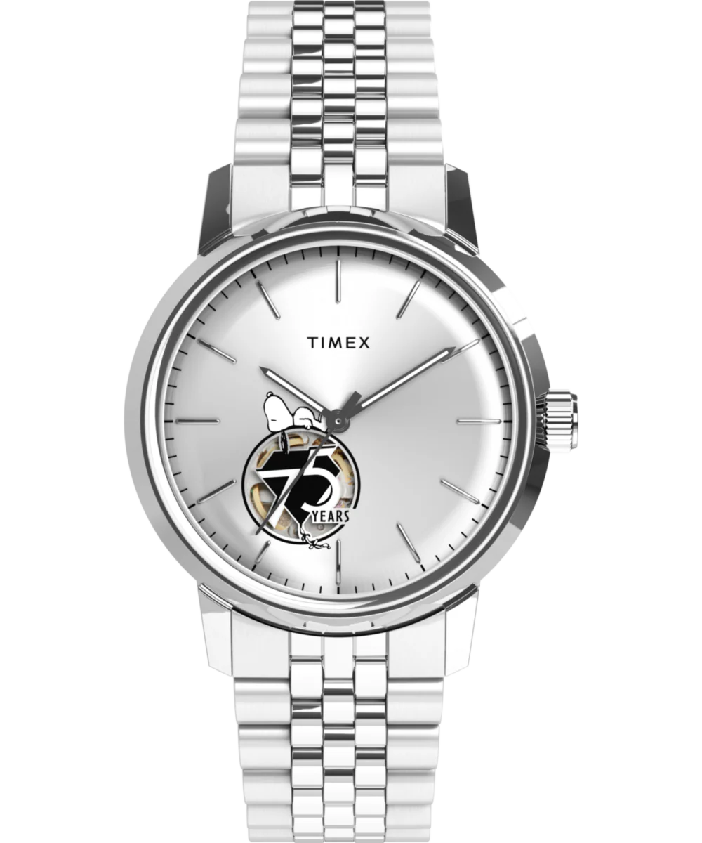 Image of Peanuts® x Timex  Marlin® Automatic 75th Anniversary 40mm Stainless Steel Bracelet Watch