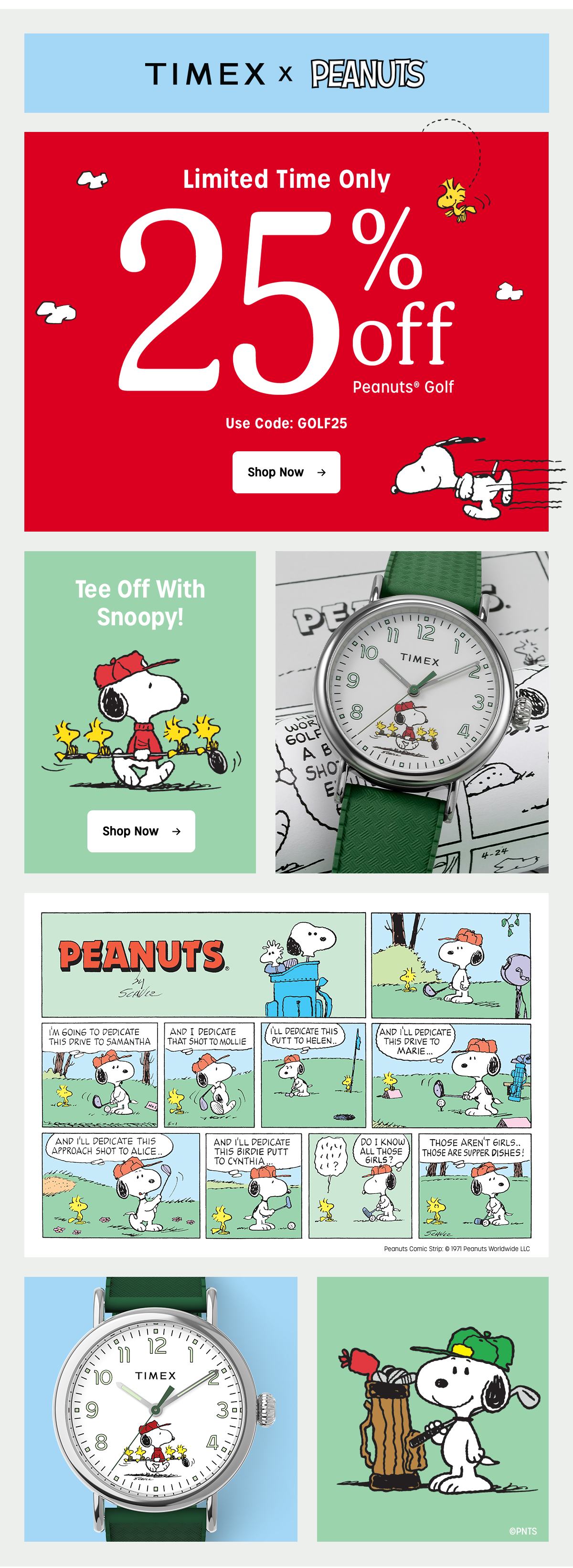 Limited Time Only 25% off Peanuts Golf | Shop Now