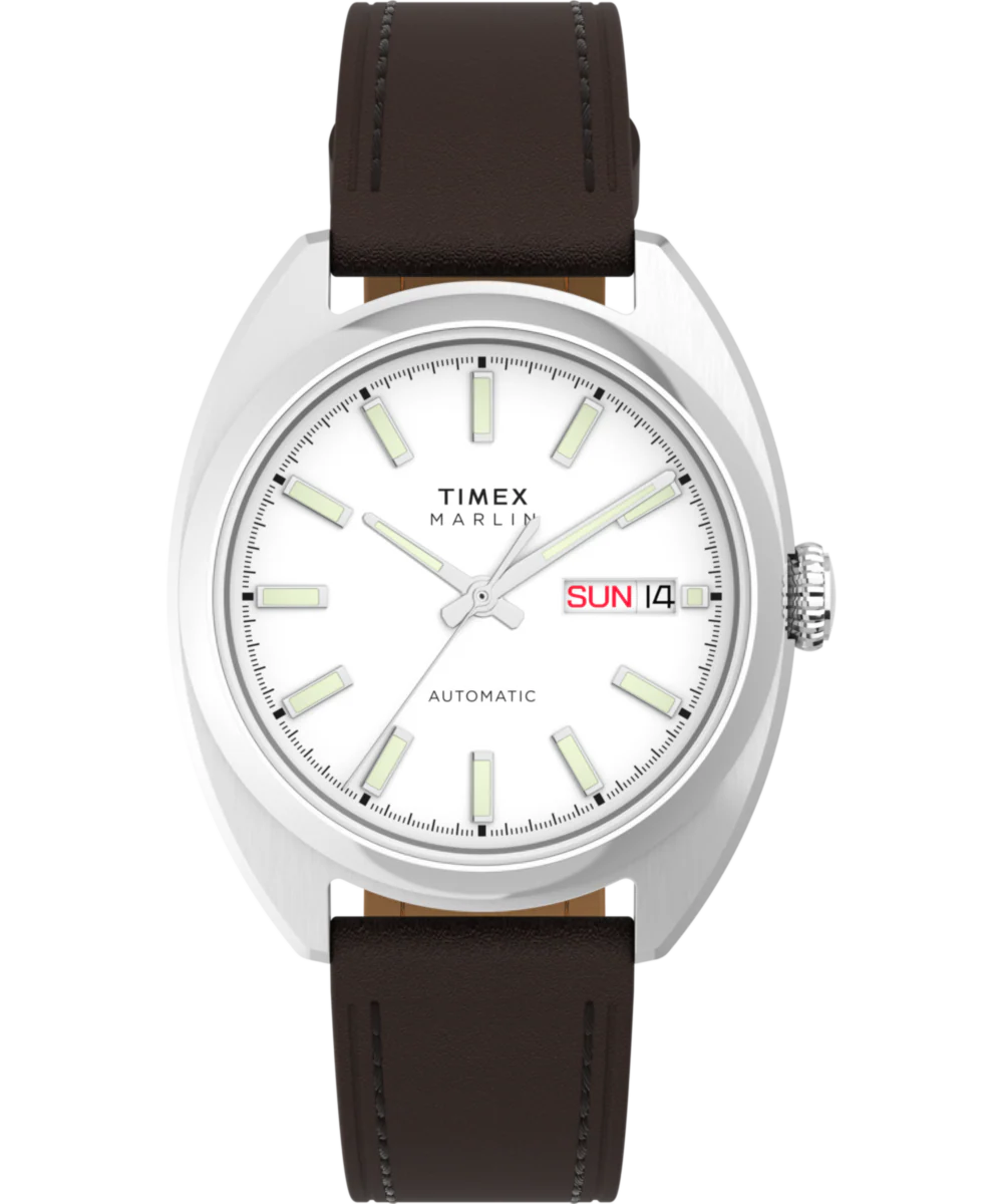 Image of Marlin® Draper Automatic 37mm Leather Strap Watch