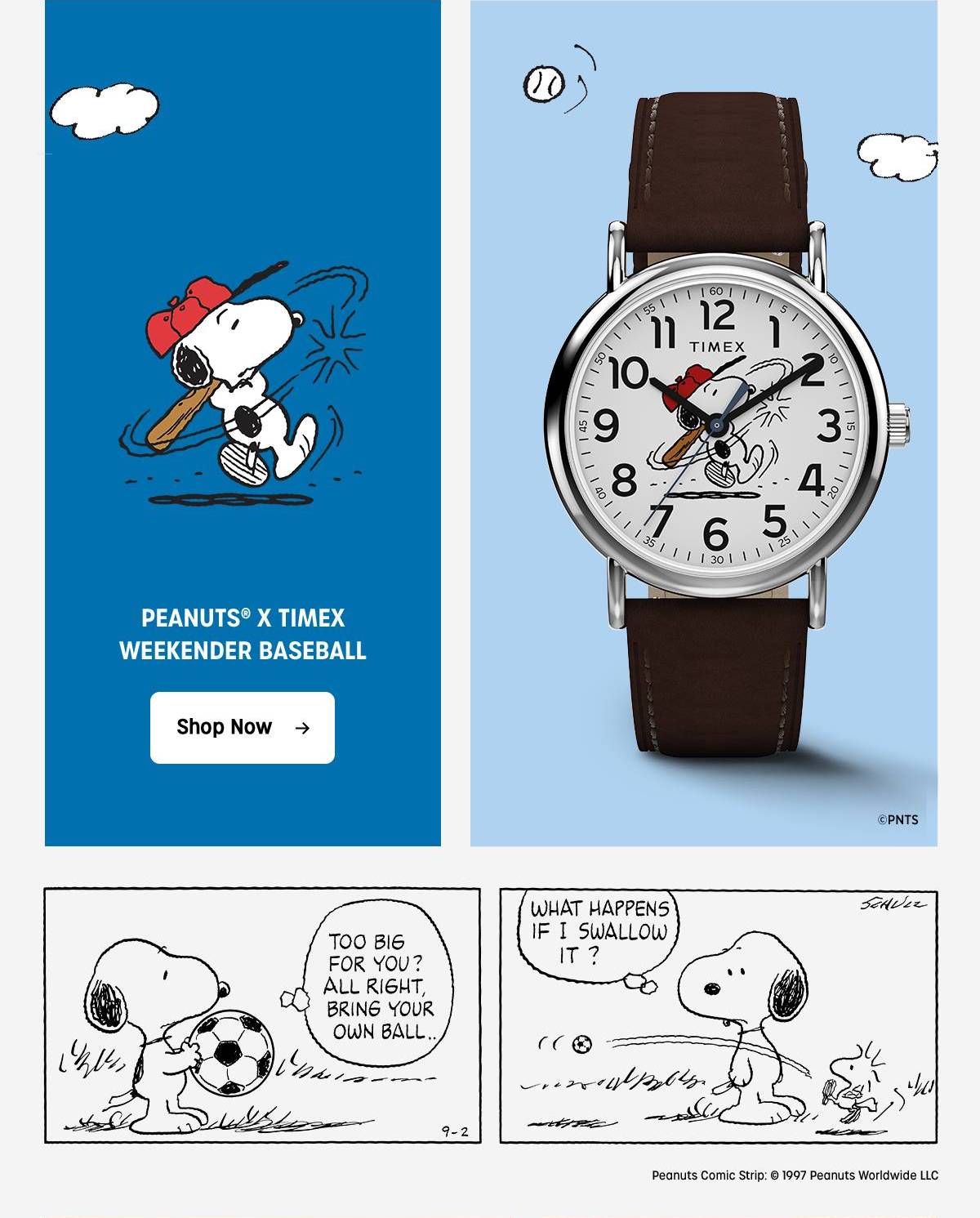 Shop Now (Peanuts x Timex Weekender Baseball) - Timex