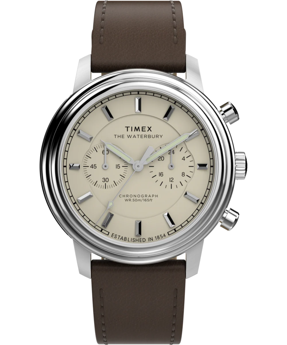 Image of Waterbury Metropolitan Chronograph 41mm Leather Strap Watch&nbsp;
