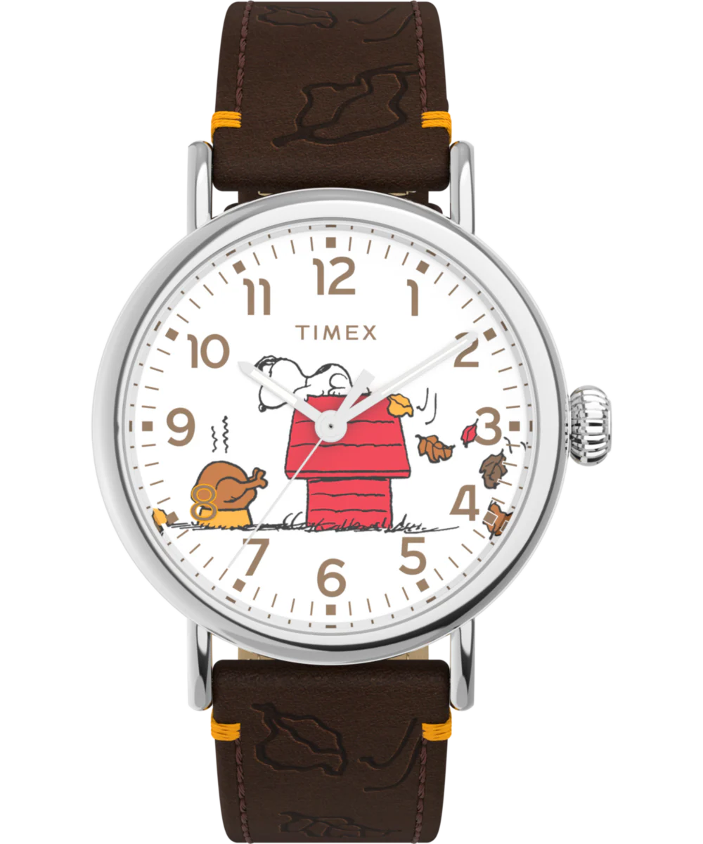 Image of Peanuts® x Timex Standard Thanksgiving 40mm Leather Strap Watch
