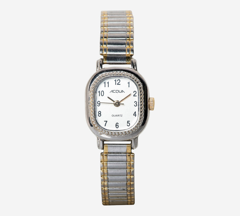 Acqua Rewound Small Silver and Gold Metal Bracelet Quartz Analog Watch 20mm