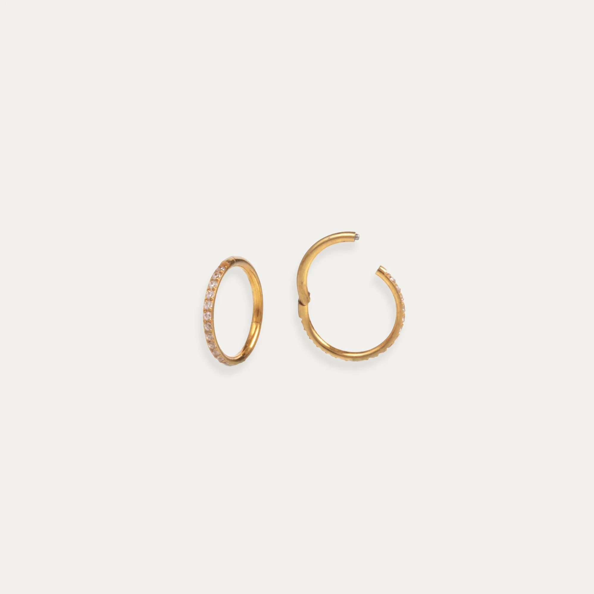 Image of Single Pavé Coastal Hoop Earring