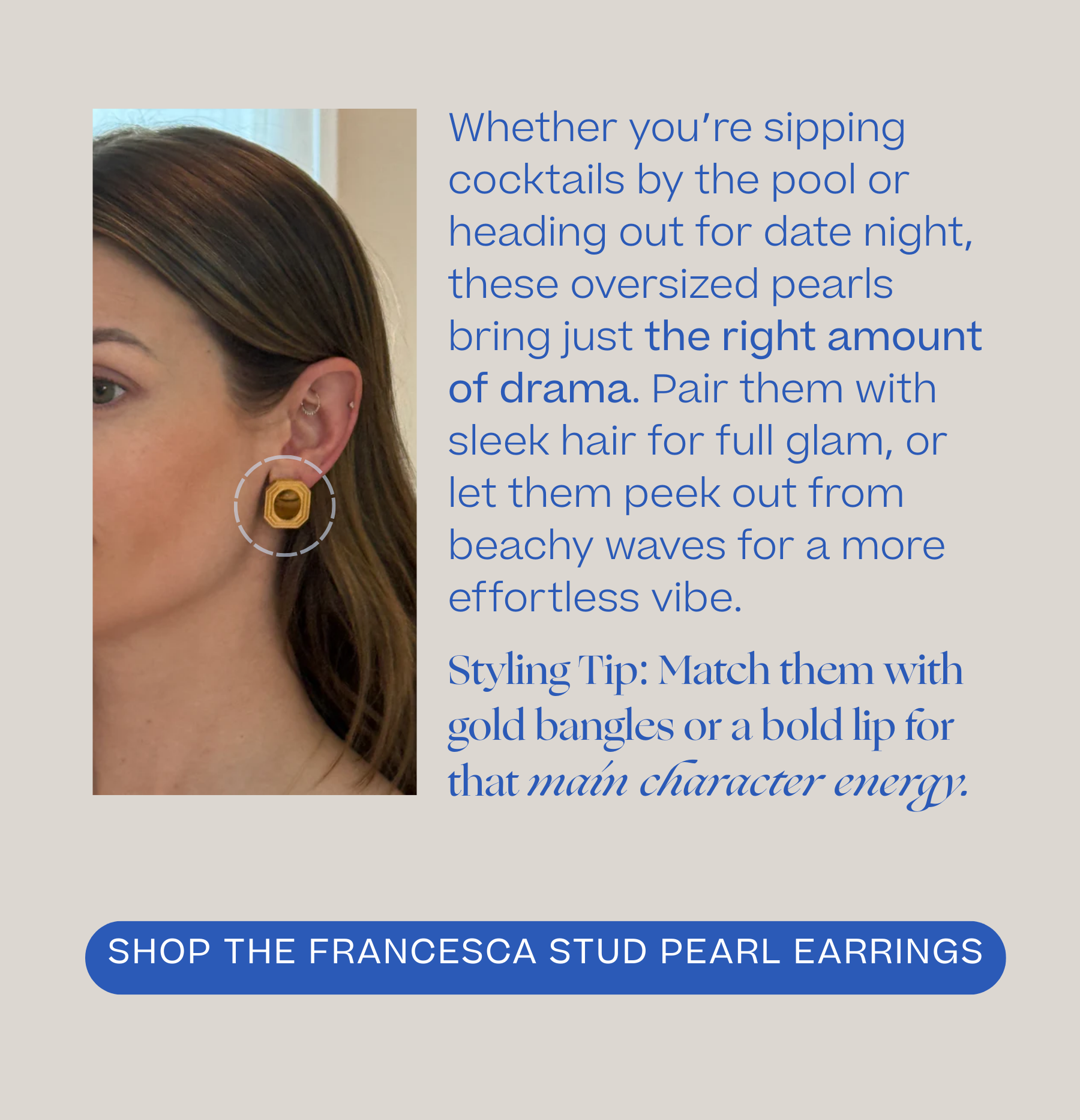 SHOP THE FRANCESCA STUD PEARL EARRINGS
