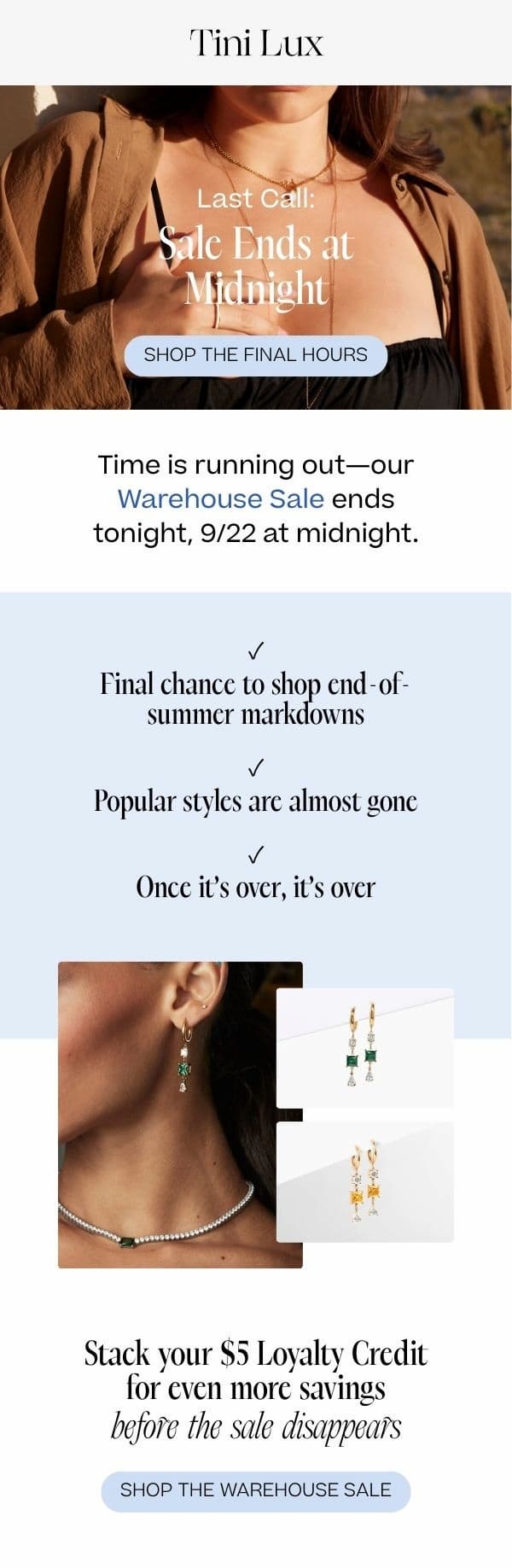 Shop the warehouse sale