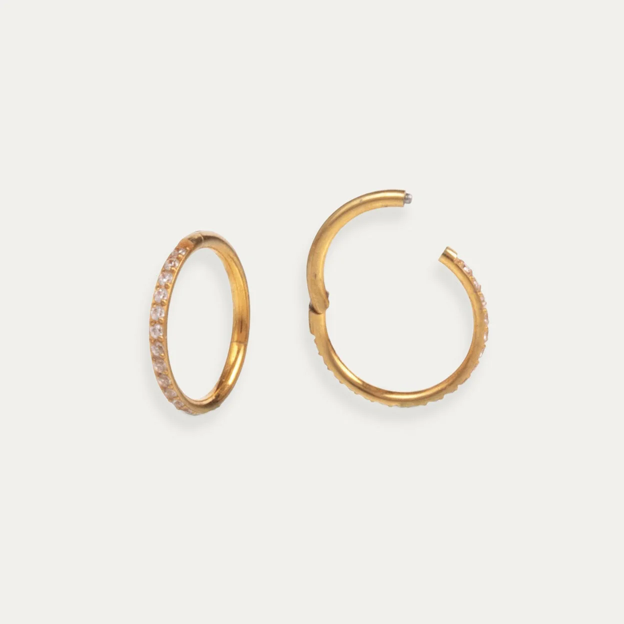 Image of Single Pavé Coastal Hoop Earring