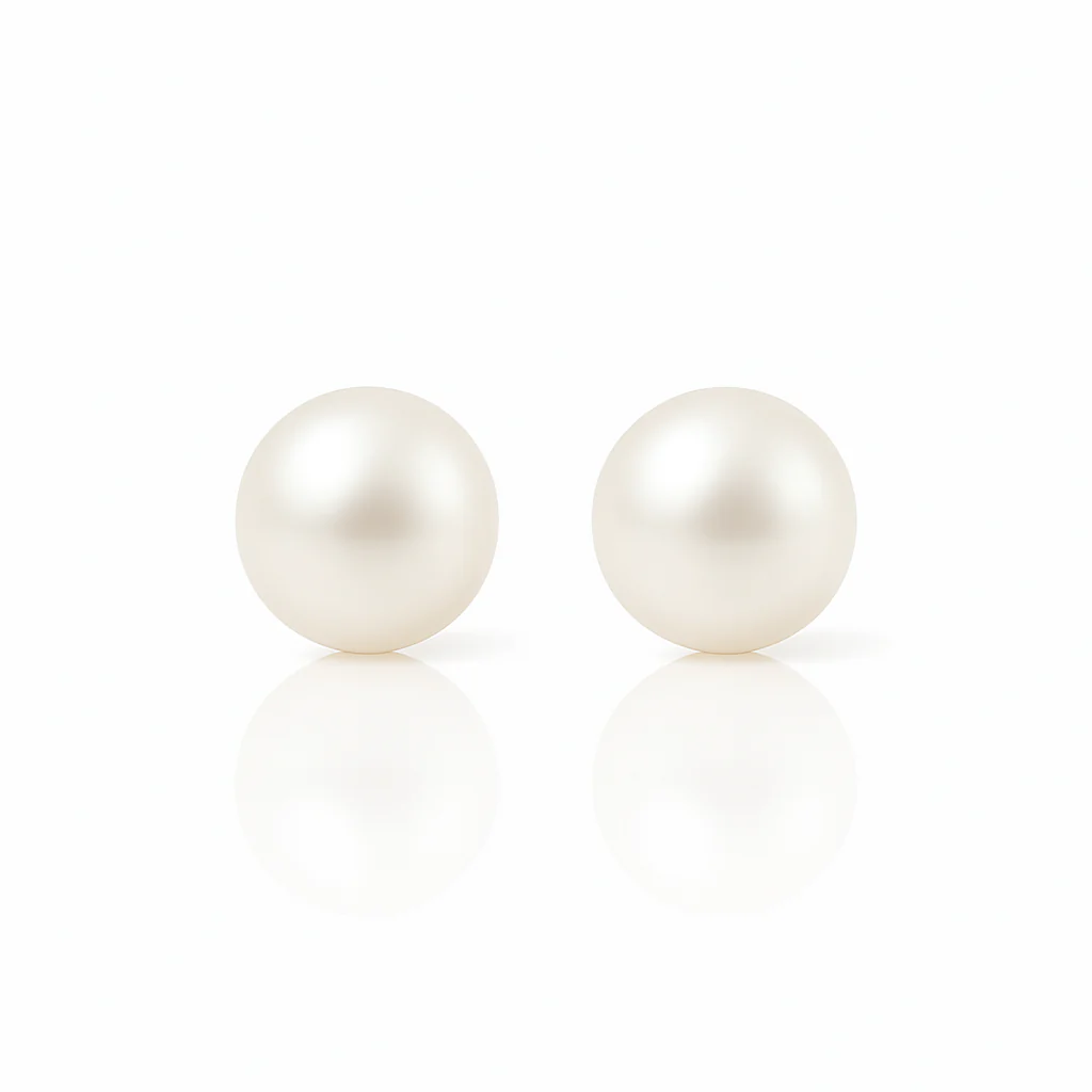 Image of Large Charlotte Pearl Stud Earrings