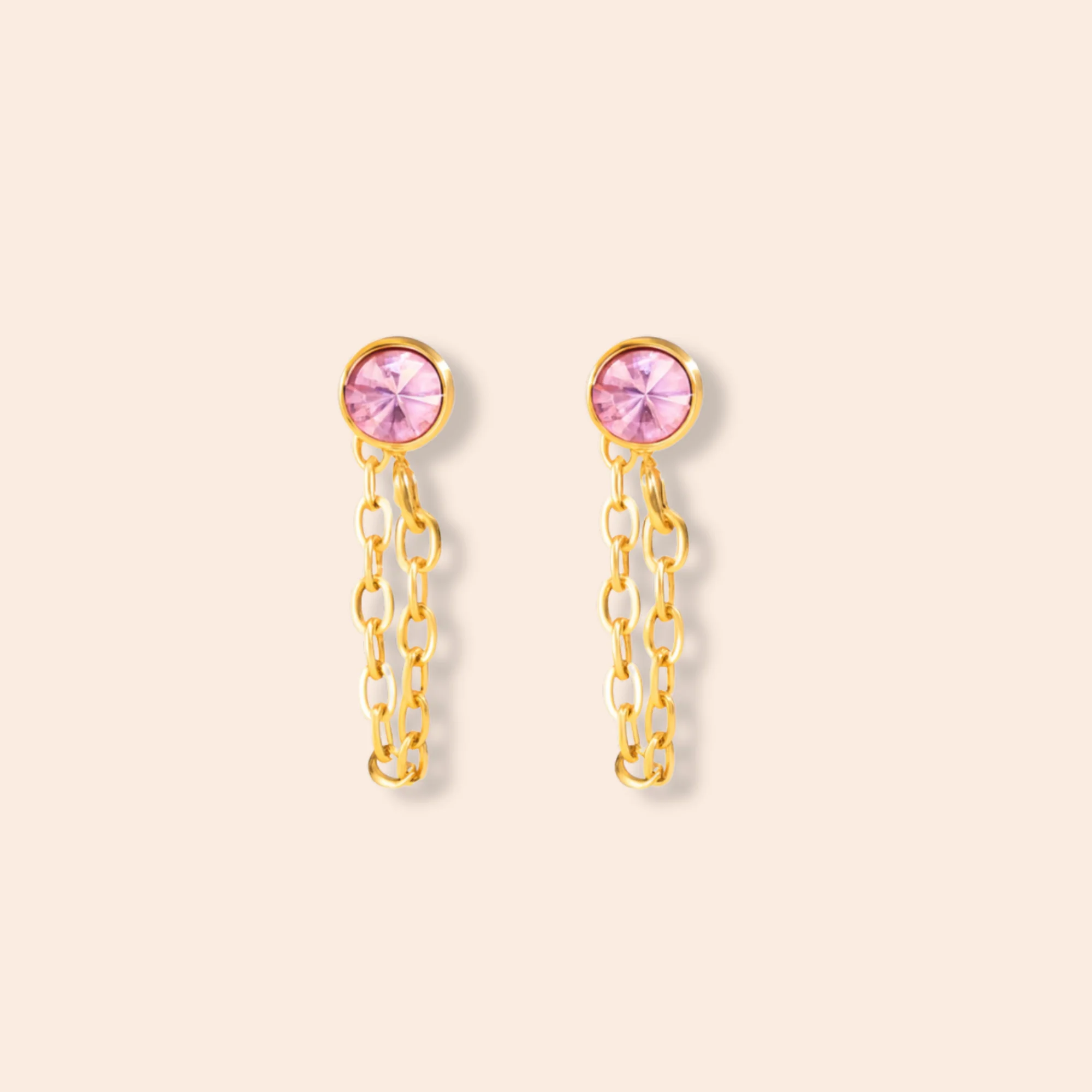 Image of Chain Huggie Hoop Earrings