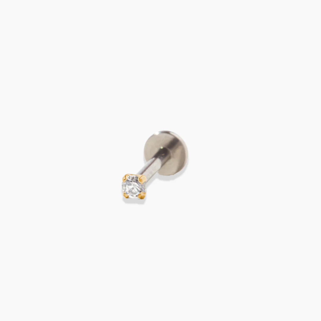 Image of Single Nano Celeste Flat Back Stud Earring