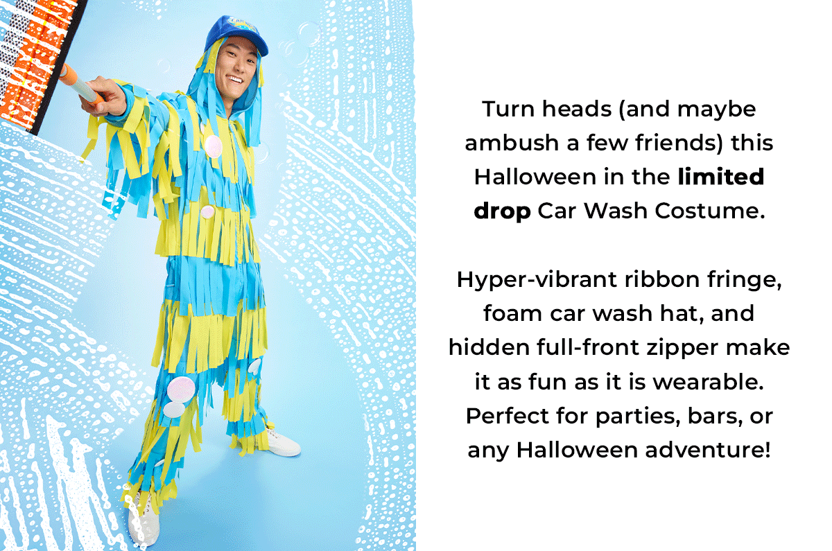 Turn heads in the car wash costume