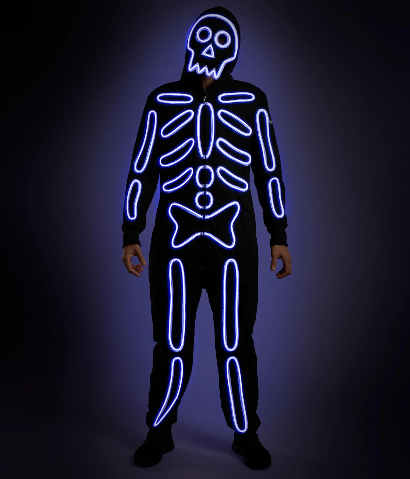 Image of Men's Neon LED Light Up Skeleton Costume