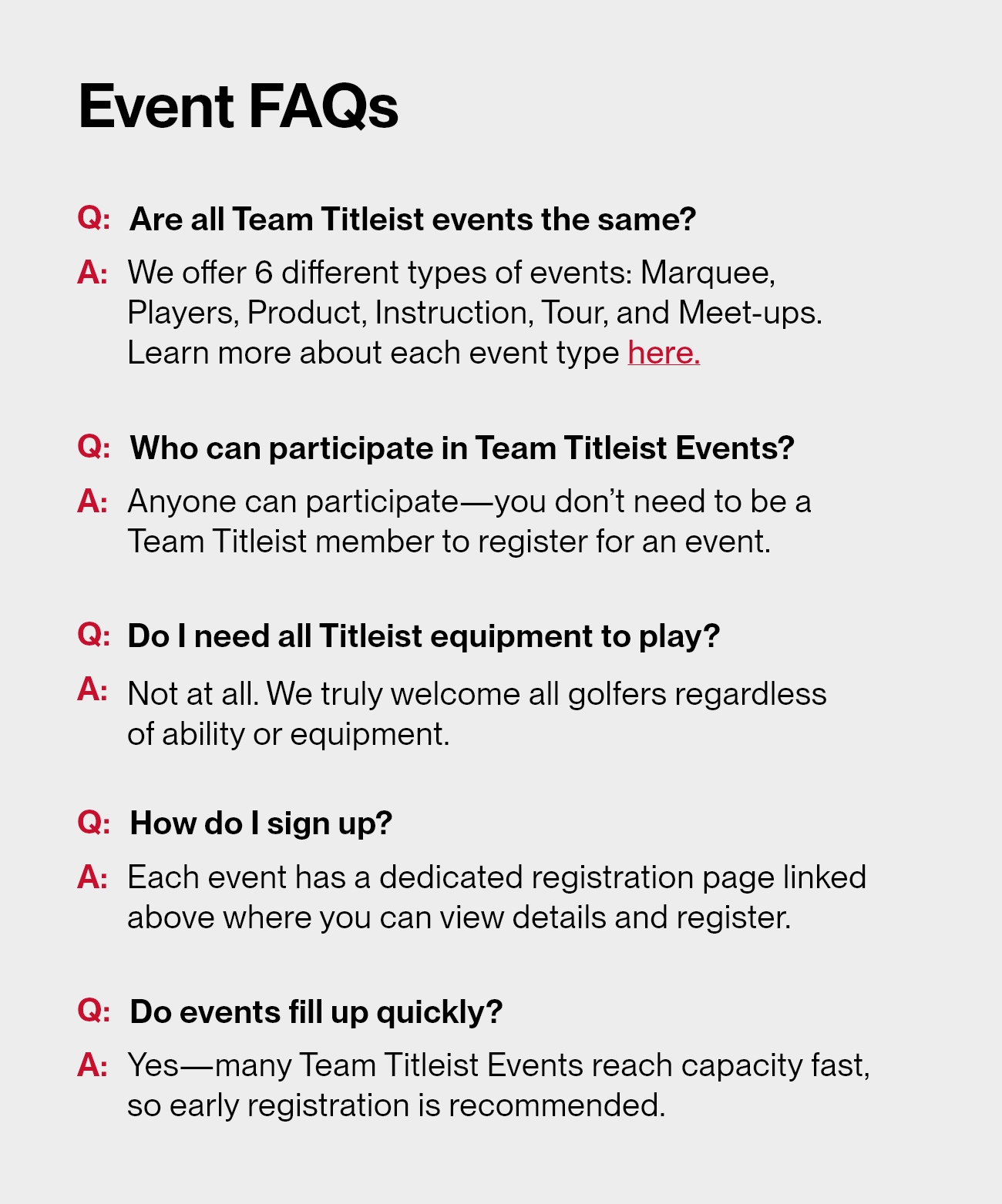 Team Titleist Events