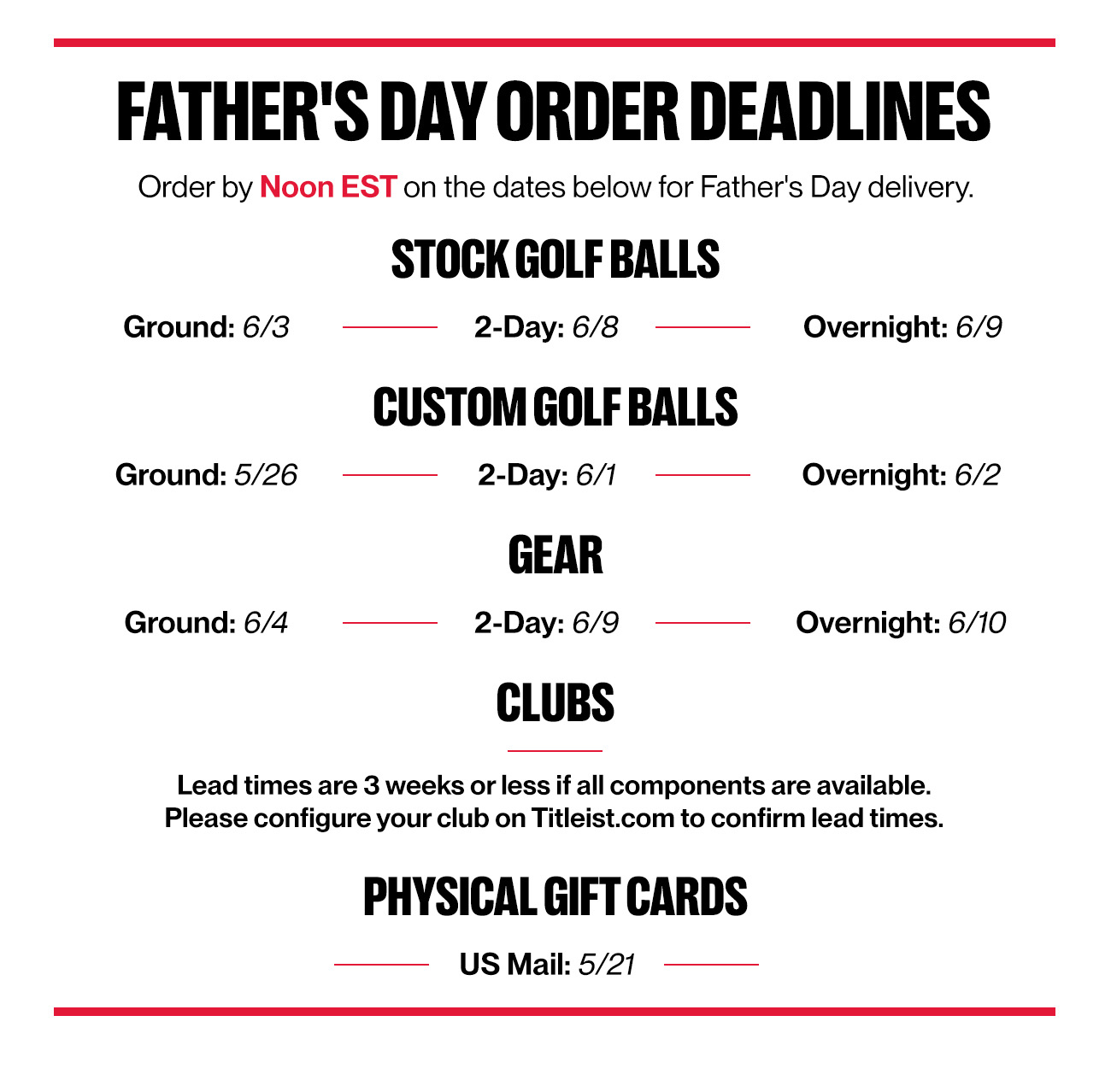 Father's Day Shipping Deadlines