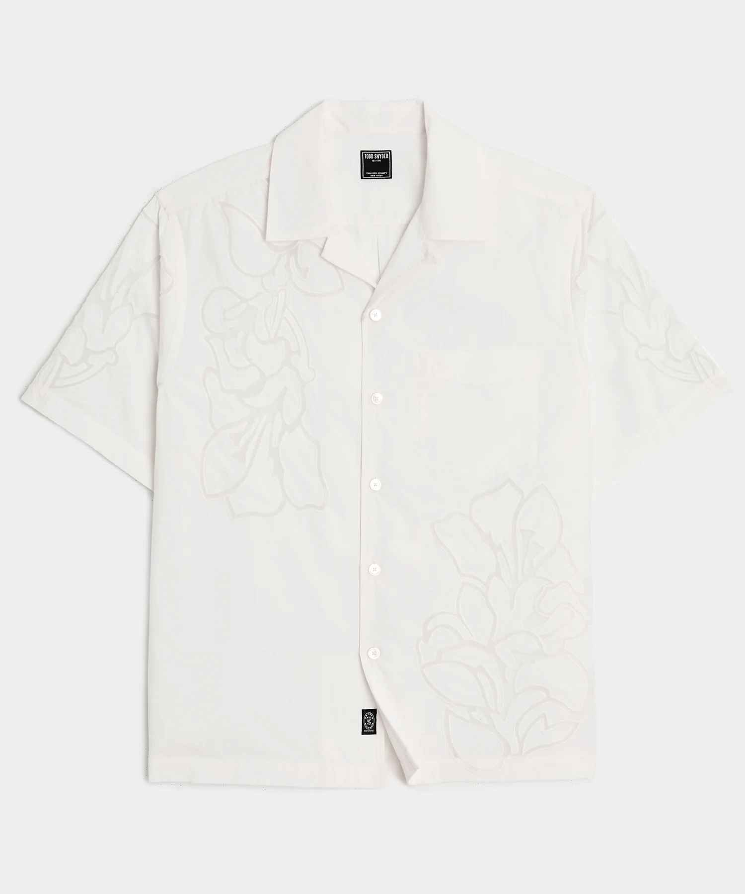 Image of Cropped Cotton Camp Collar Shirt