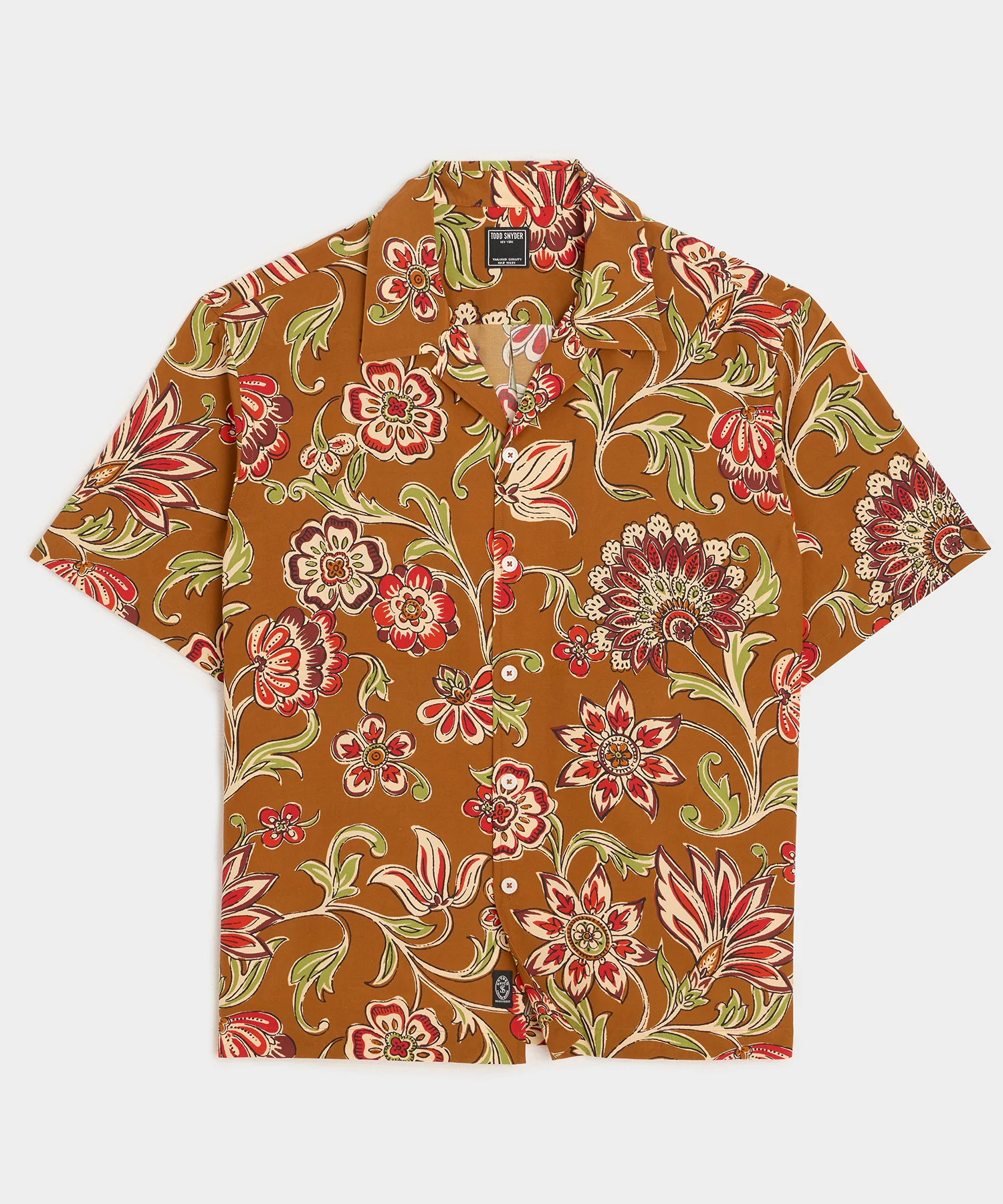 Image of Cropped Silk-Cotton Camp Collar Shirt