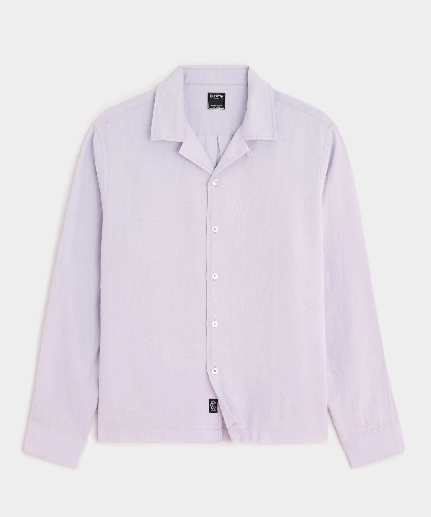Image of Cropped Sea Soft Irish Linen Camp Collar Shirt