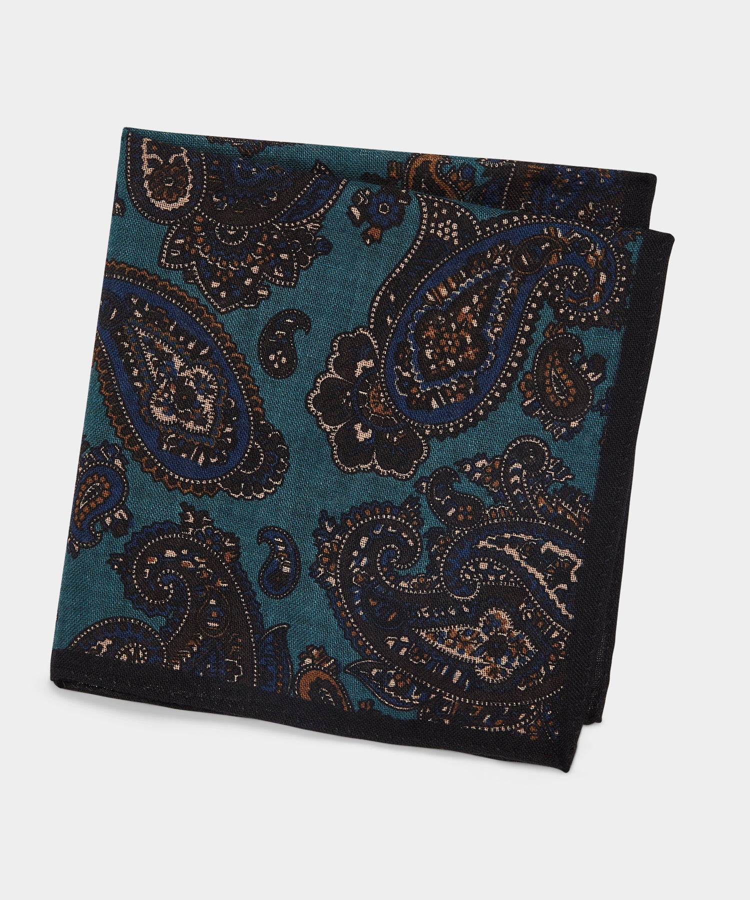 Image of Italian Wool Paisley Pocket Square