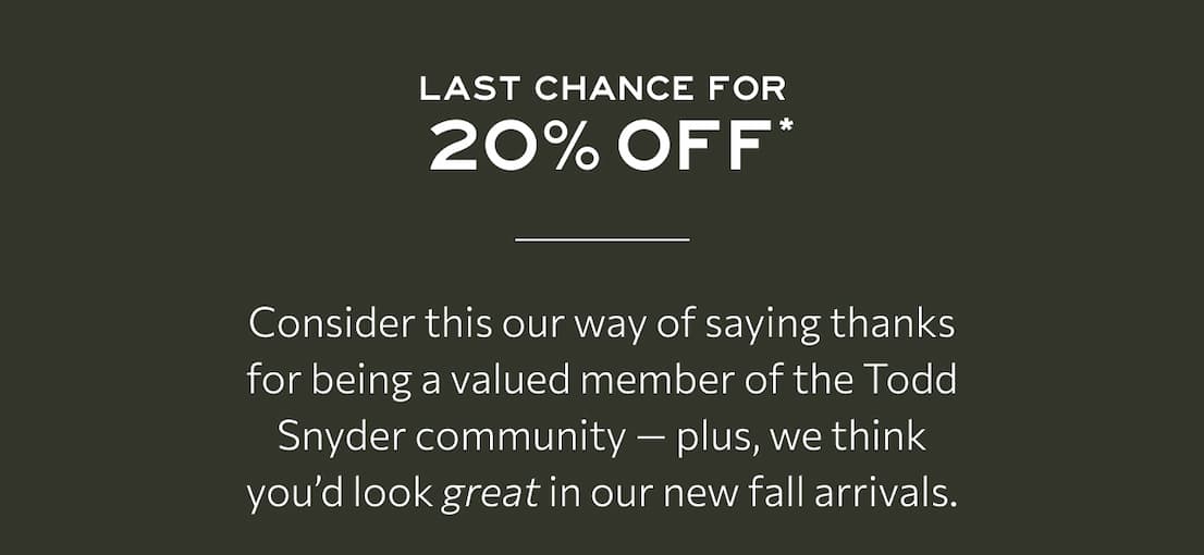 GET 20% OFF