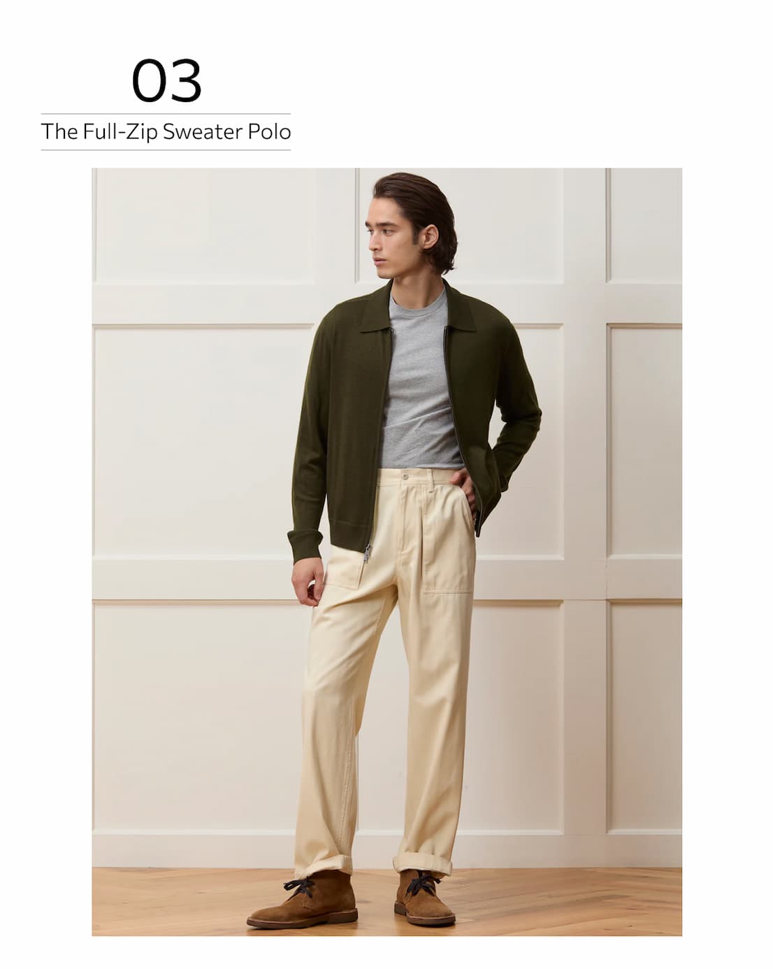 SHOP THE FULL-ZIP SWEATER POLO
