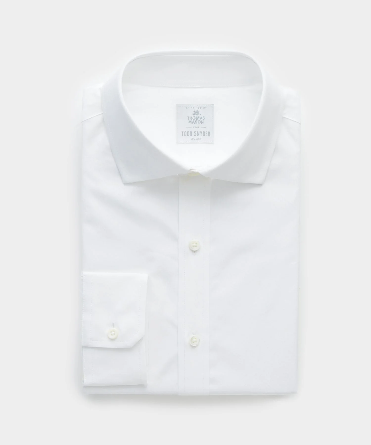Image of Cotton Poplin End on End Spread Collar Dress Shirt