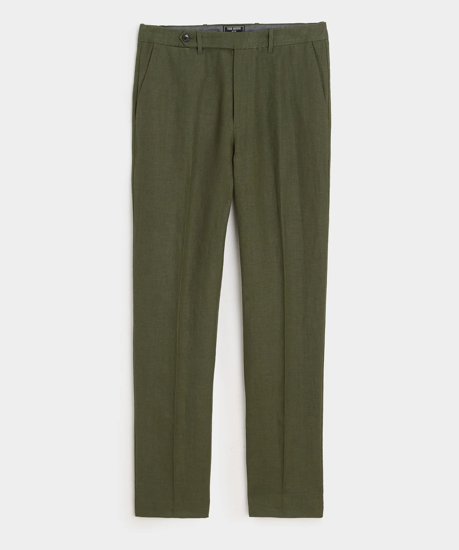 Image of Straight Fit Linen Tab Trouser