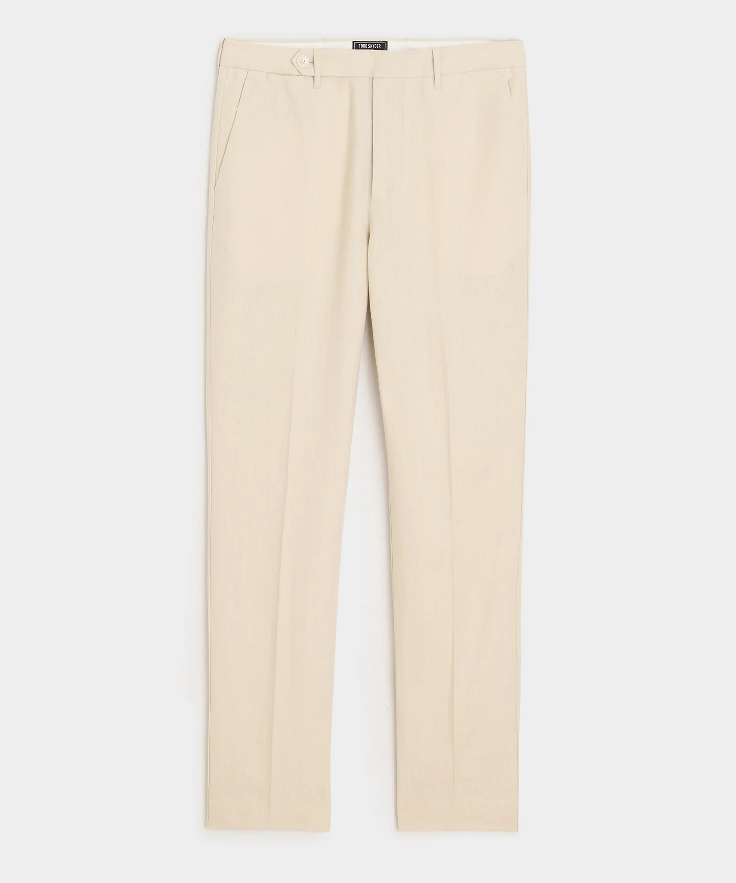 Image of Straight Fit Linen Tab Trouser