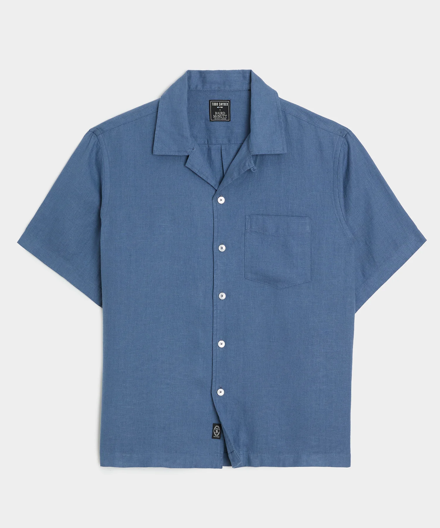 Image of Cropped Sea Soft Irish Linen Camp Collar Shirt