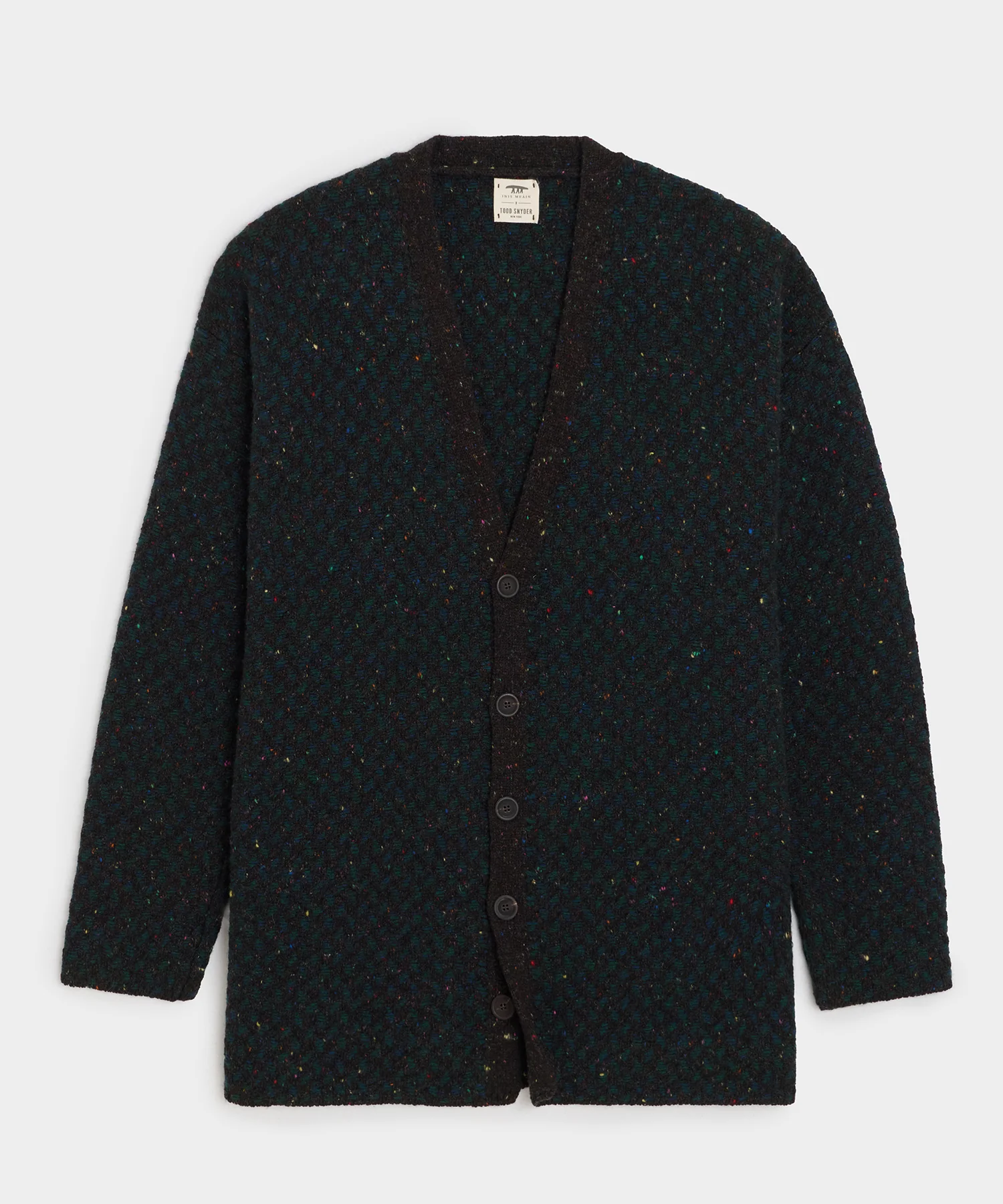 Image of Inis Meáin Merino-Cashmere V-Neck Cardigan in Charcoal