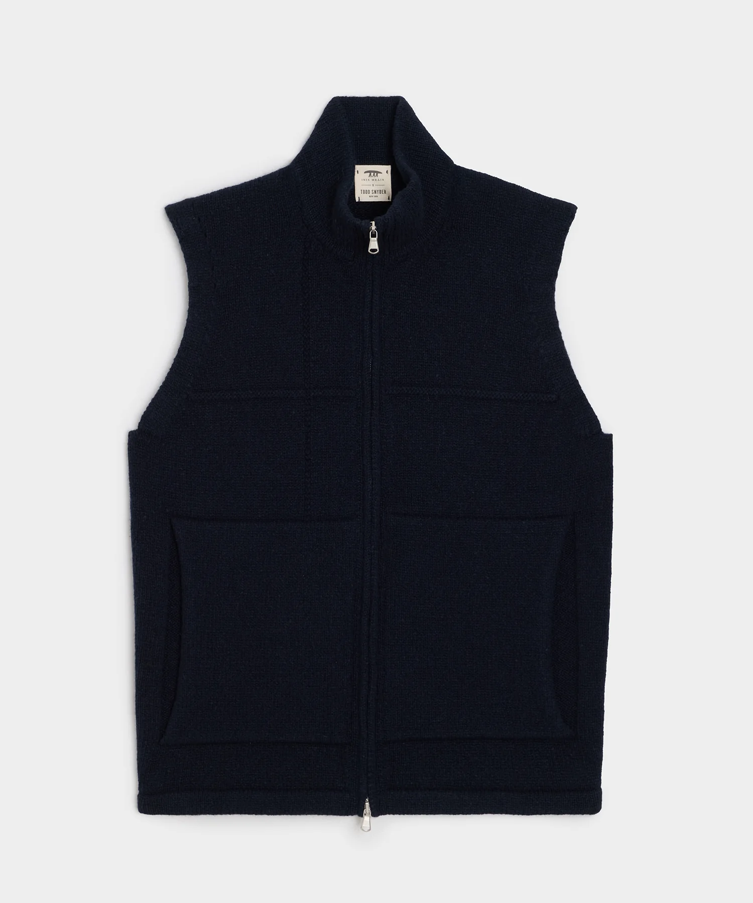 Image of Inis Meáin Donegal Full Zip Vest in Navy