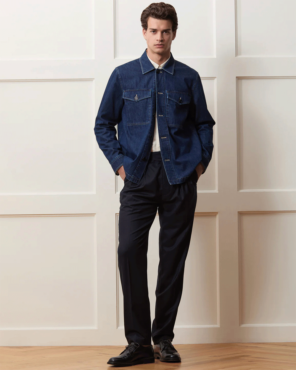 DENIM MILITARY OVERSHIRT