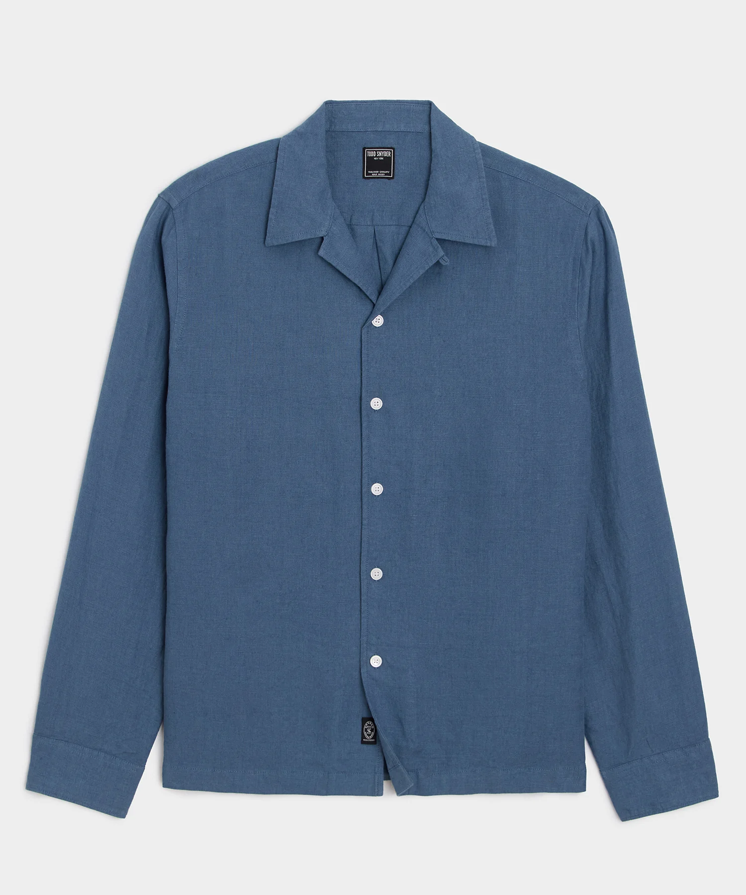 Image of Cropped Sea Soft Irish Linen Camp Collar Shirt