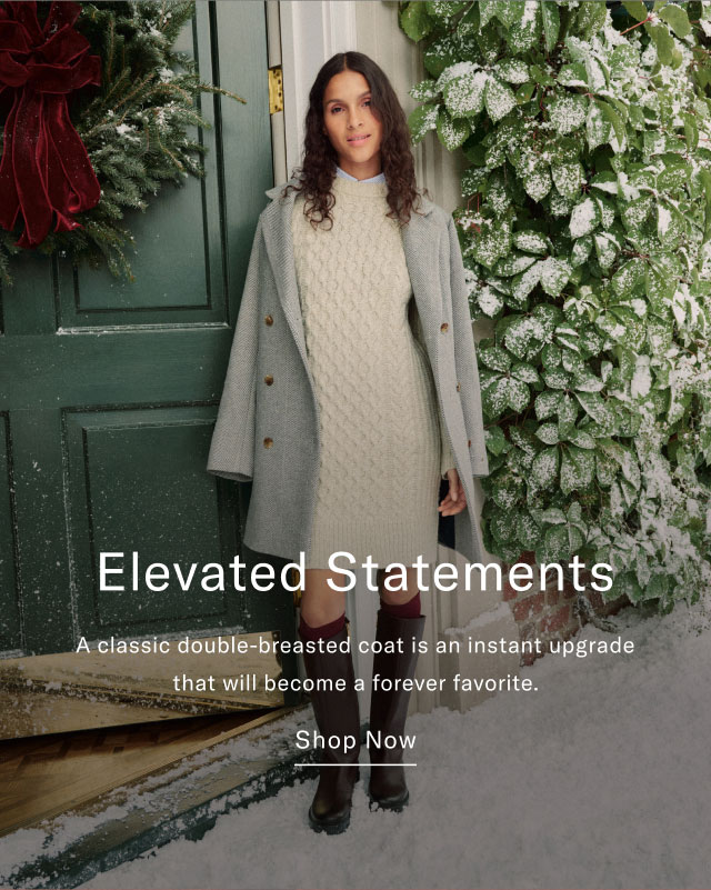 Elevated statements                                            A classic double-breasted coat is an instant upgrade that will become  a forever favorite.                                            Shop now