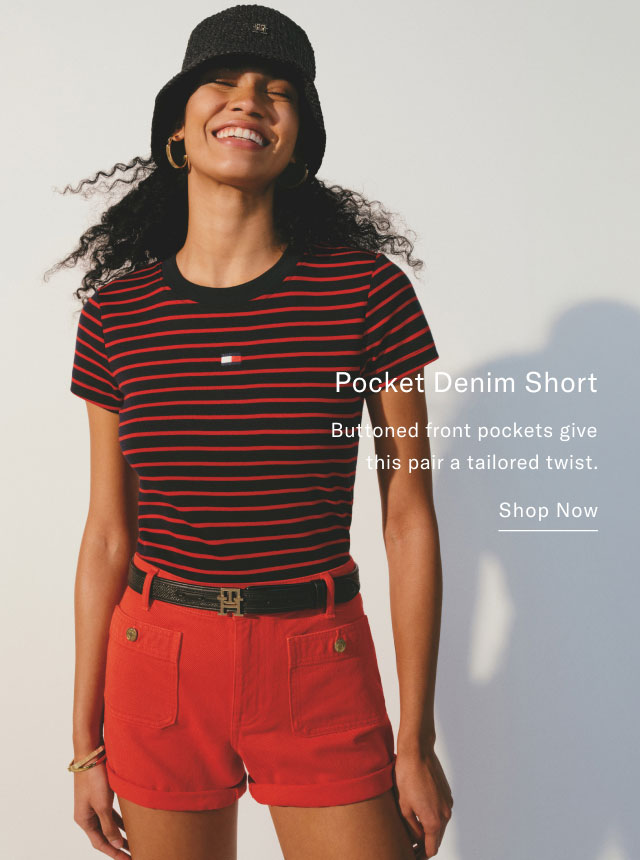 Pocket Denim Short Buttoned front pockets give this pair a tailored twist. Shop Now  
