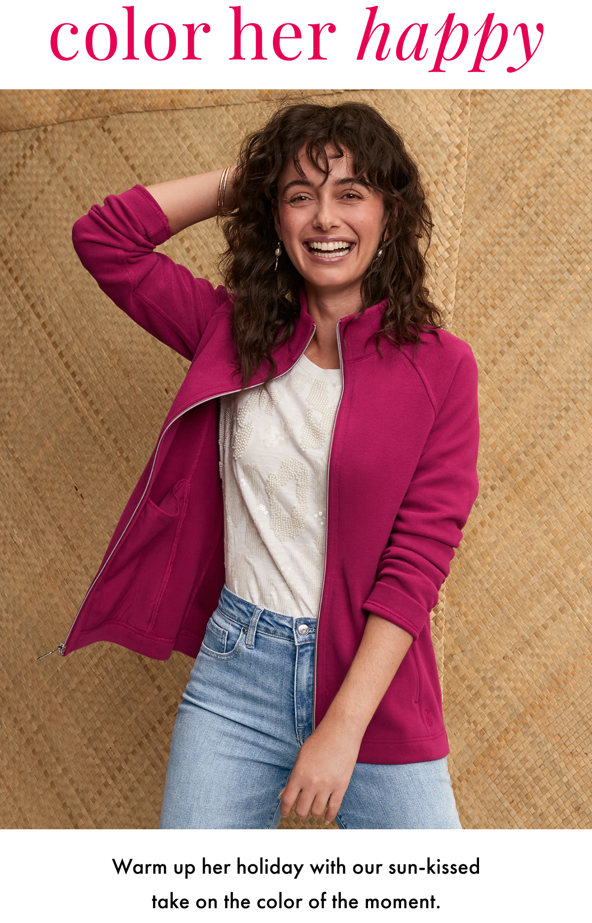 Color Her Happy. Warm up her holiday with our sun-kissed take on the color of the moment.