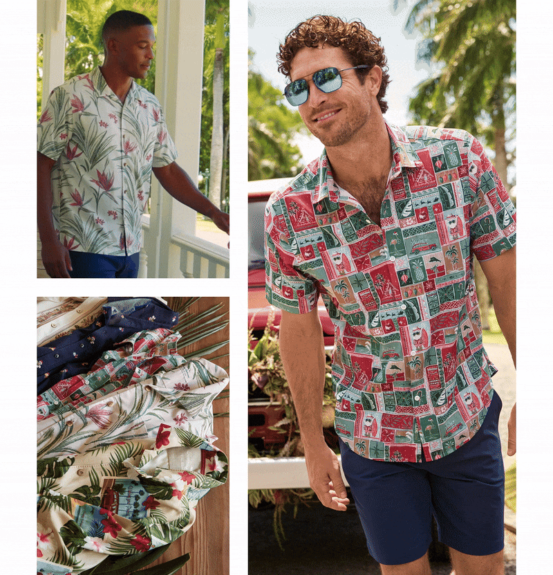Topping His Wishlist. Limited-edition Tommy Bahama holiday camp shirts!