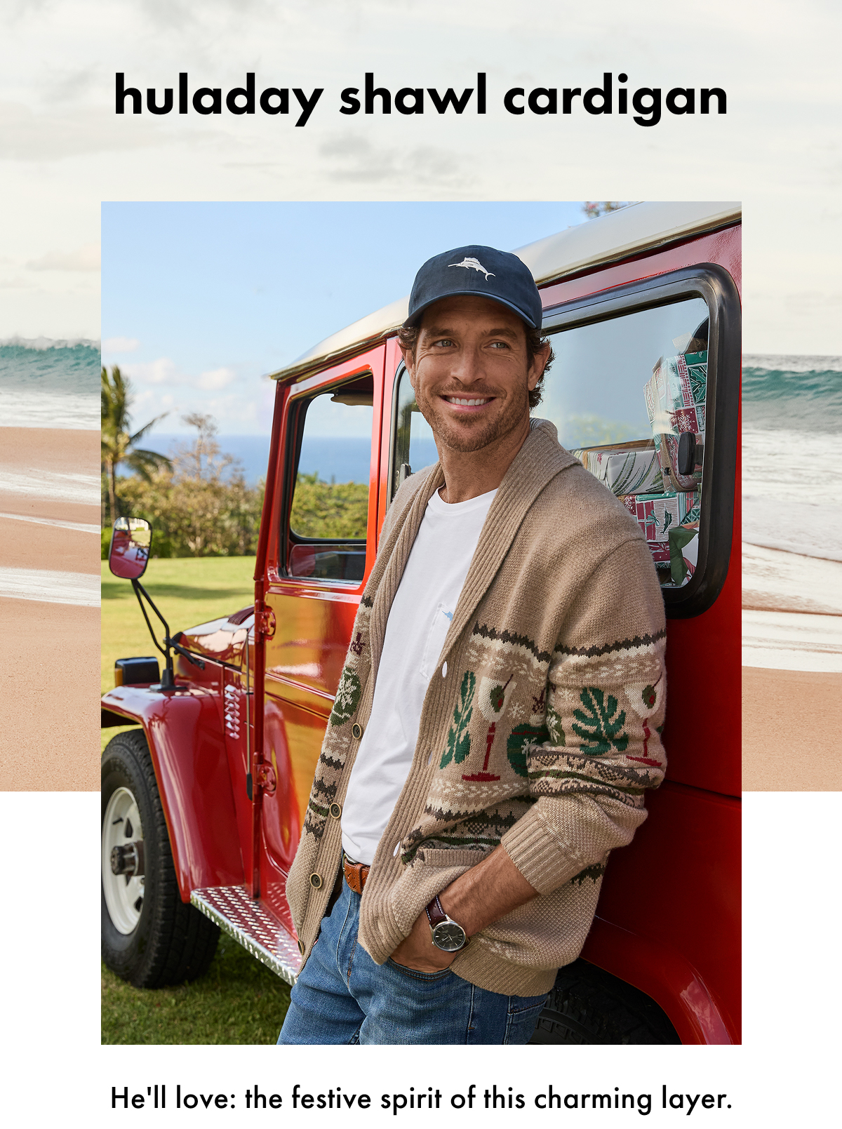 Cross Cable Sweater. He'll love: the festive spirit of this charming layer.