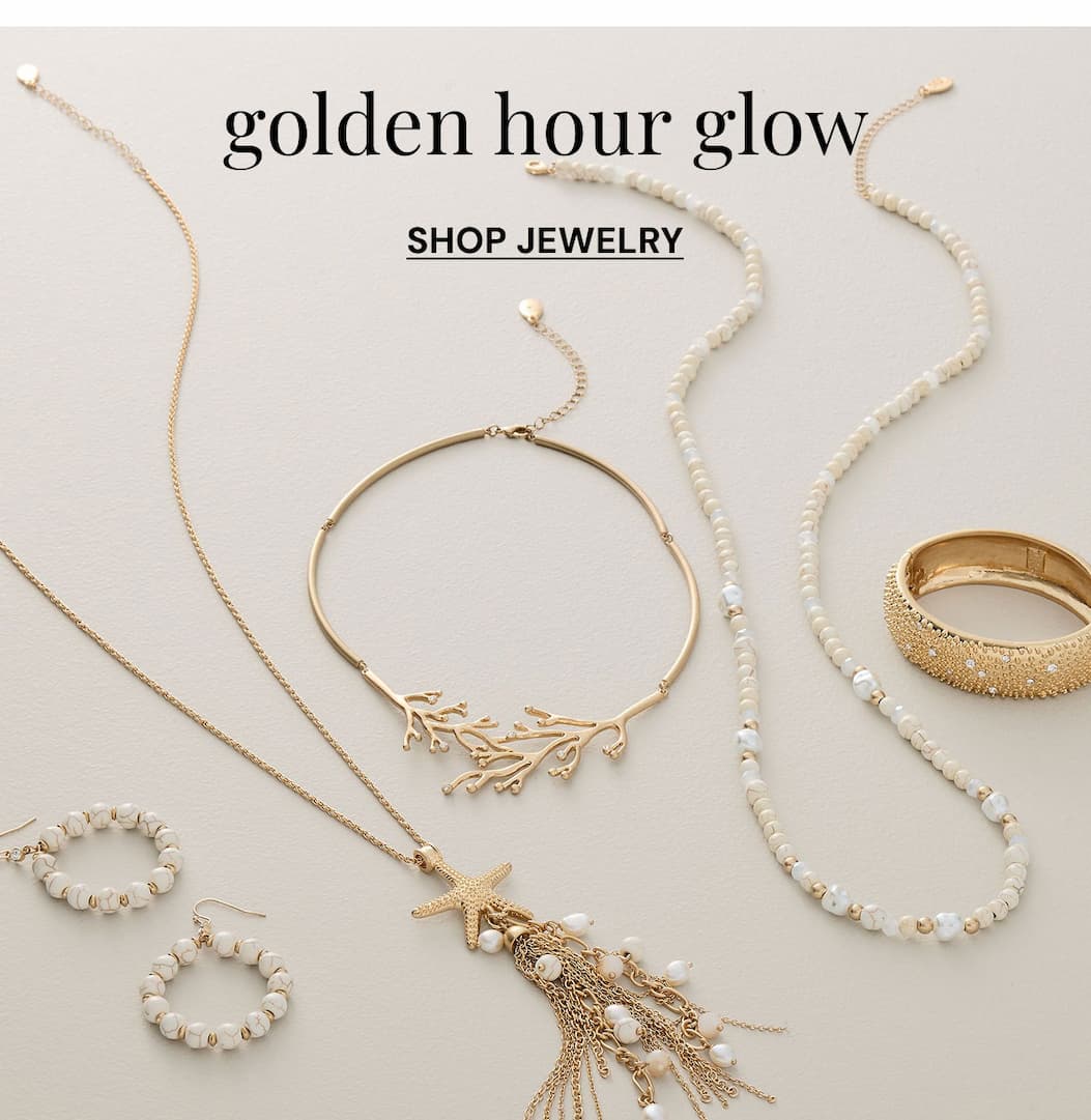 Golden hour glow. Shop Jewelry