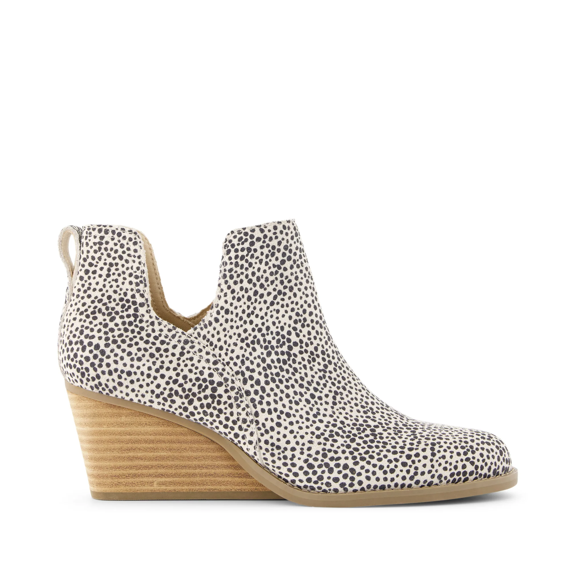 Image of Gwen Natural Mini Cheetah Suede Wedge Boot