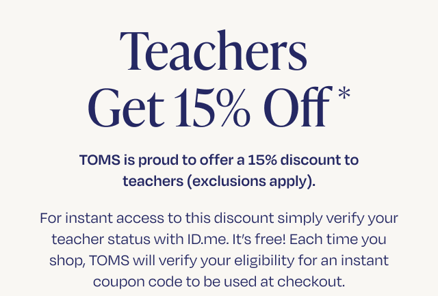 Teachers Get 15% Off - Image