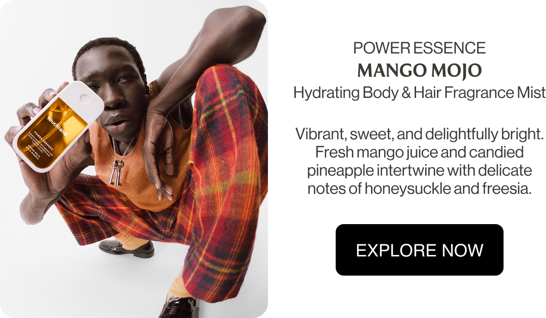 Power Essence Mango Mojo Hydrating Body & Hair Fragrance Mist Vibrant, sweet, and delightfully bright. Fresh mango juice and candied pineapple intertwine with delicate notes of honeysuckle and freesia.